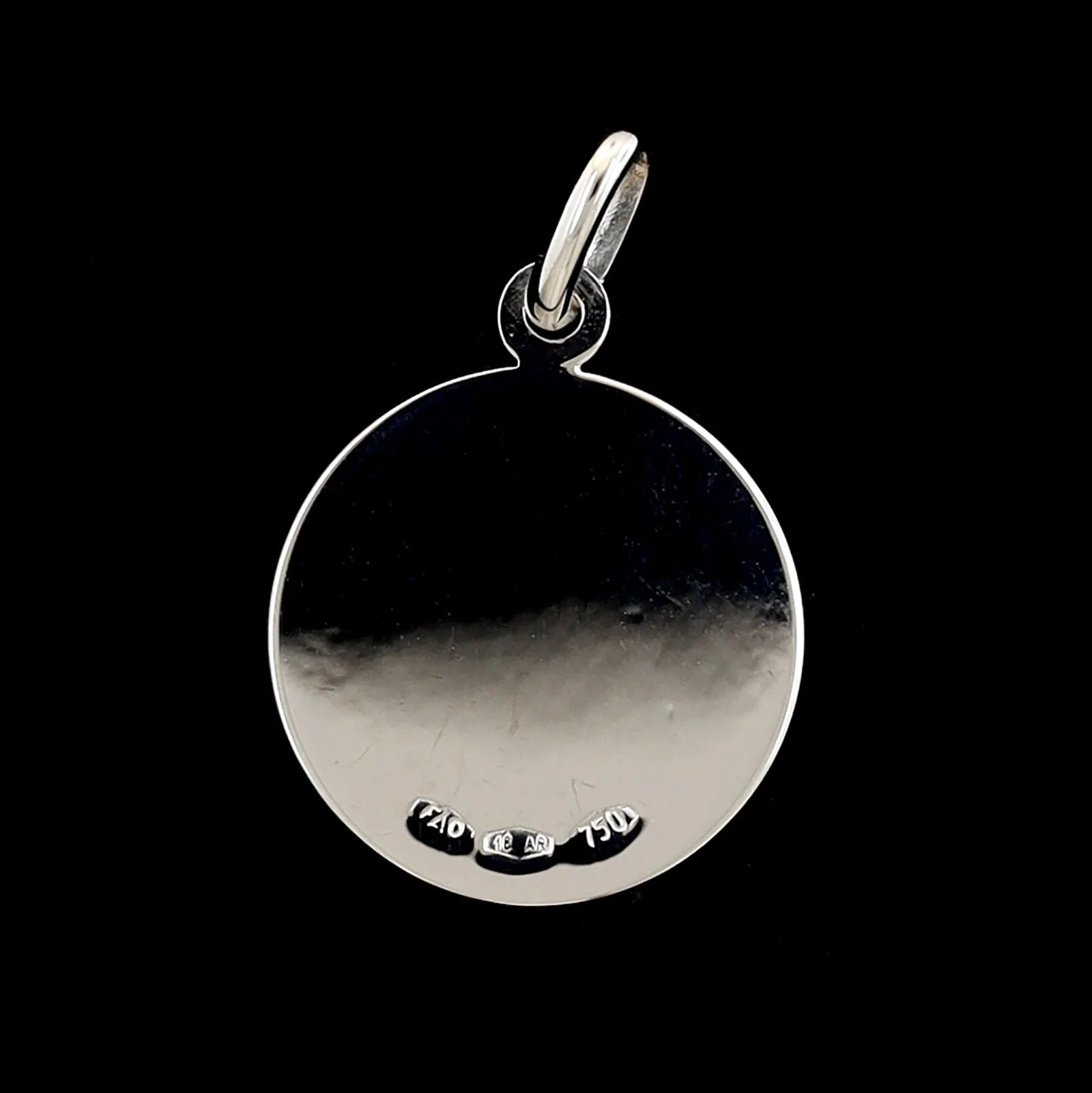 18K White Gold Estate Virgin Mary Madonna Medal - Image 2