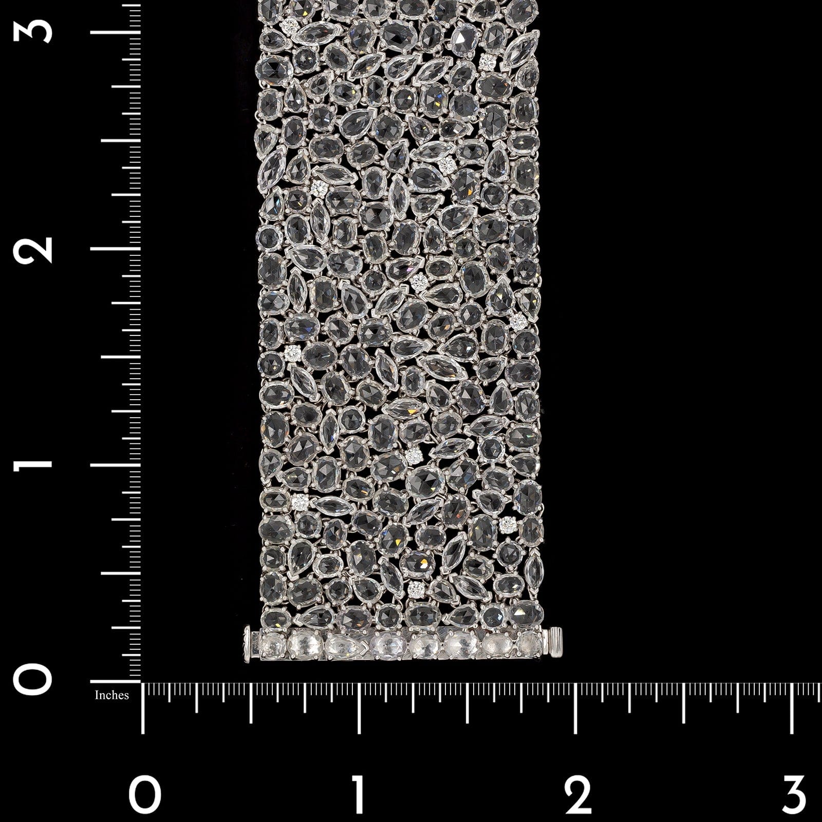 18K White Gold Estate White Sapphire and Diamond Bracelet - Image 3