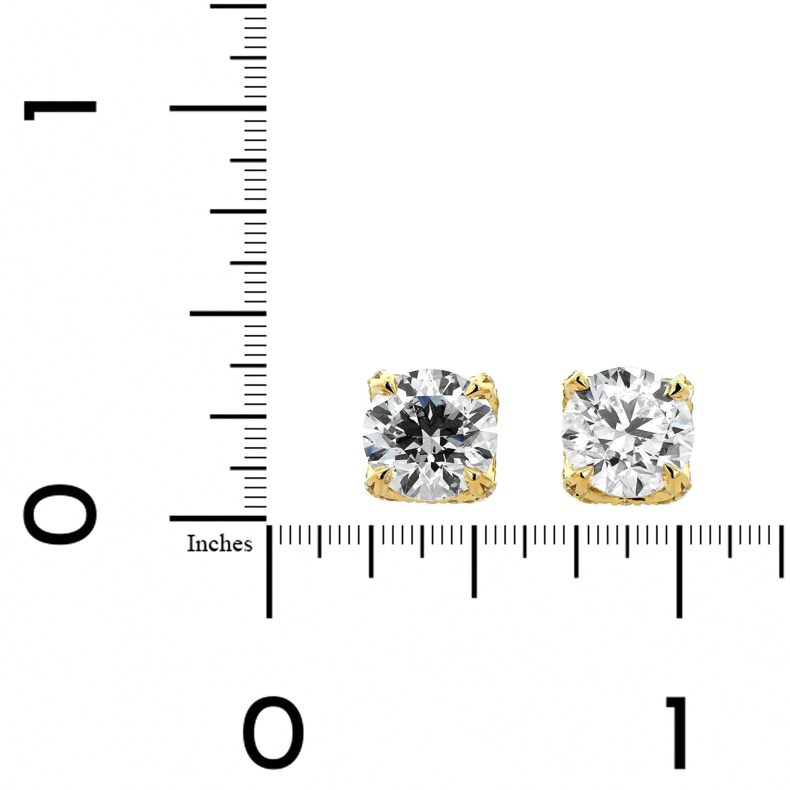 18K Yellow Gold 5.01CTW Diamond Stud Earrings - Image 2