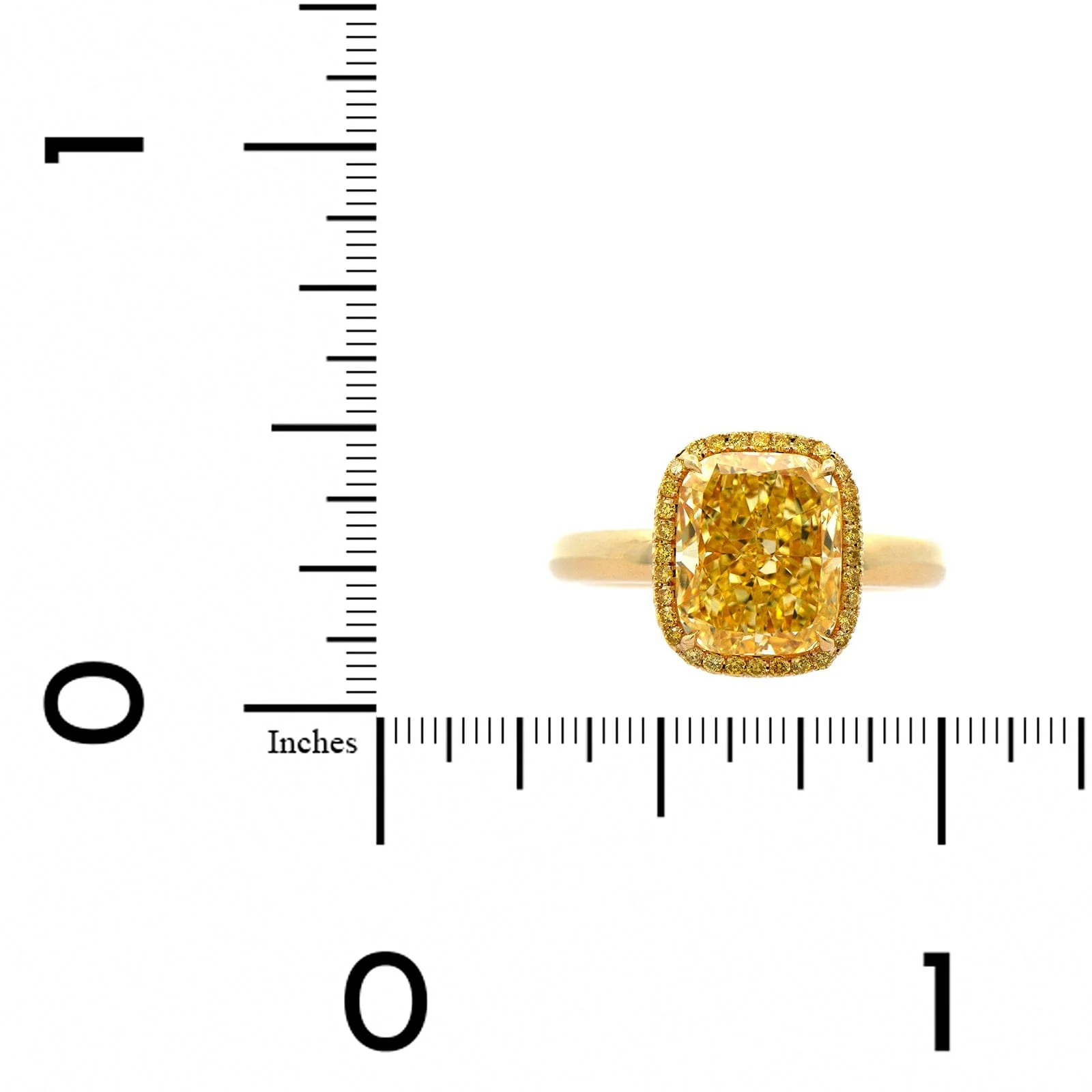 18K Yellow Gold Elongated Cushion Cut Diamond Engagement Ring - Image 4