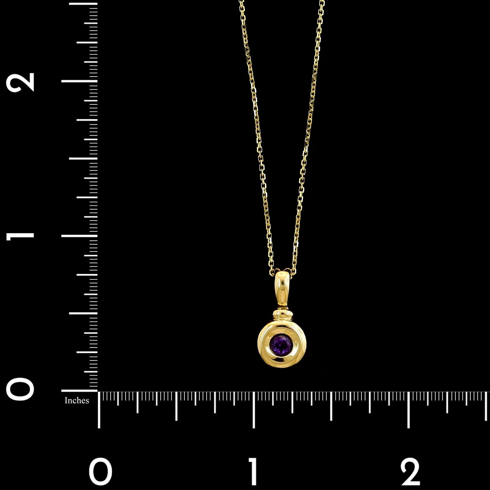 18K Yellow Gold Estate Amethyst Pendant Necklace - Image 4
