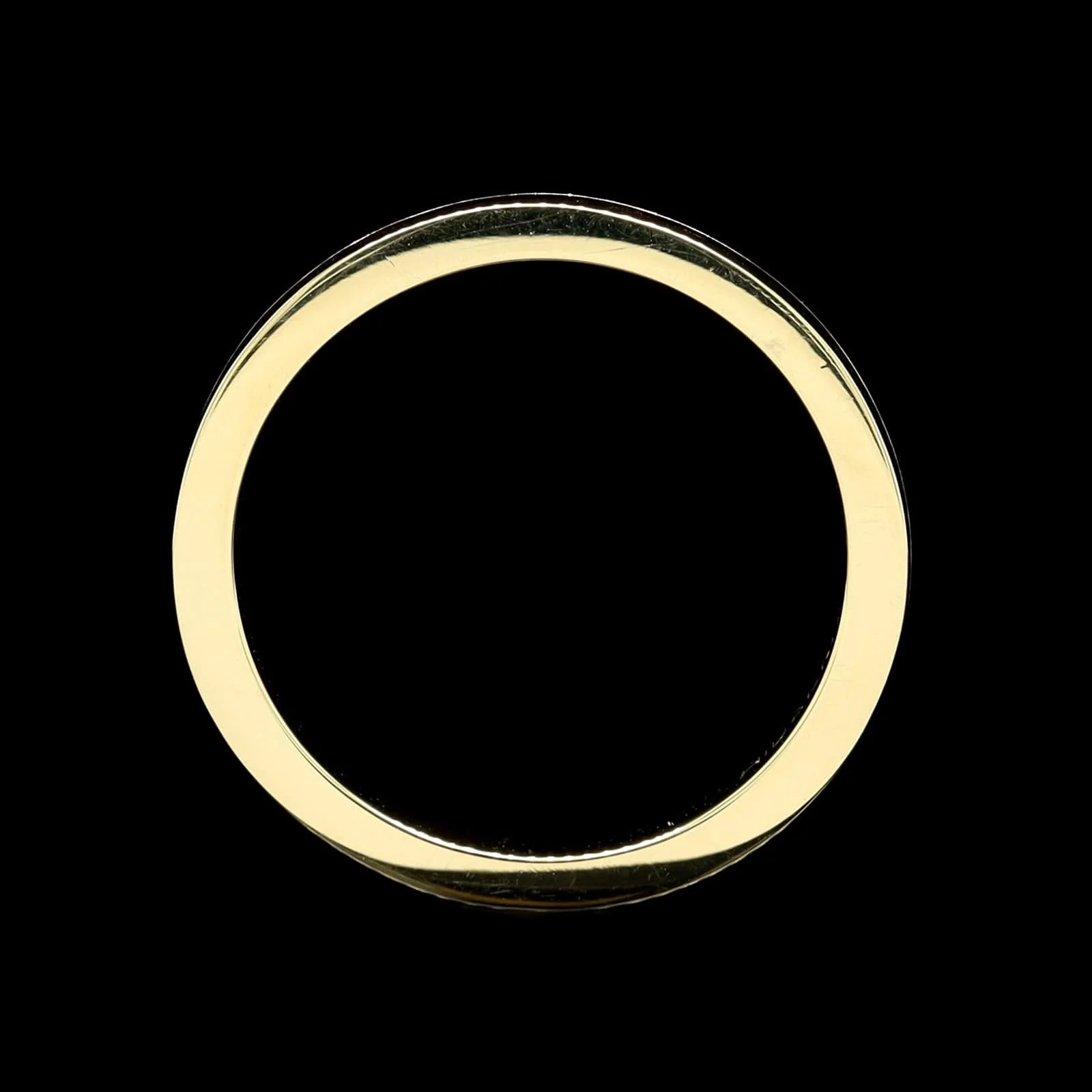 18K Yellow Gold Estate Black Enamel Stack Band - Image 3