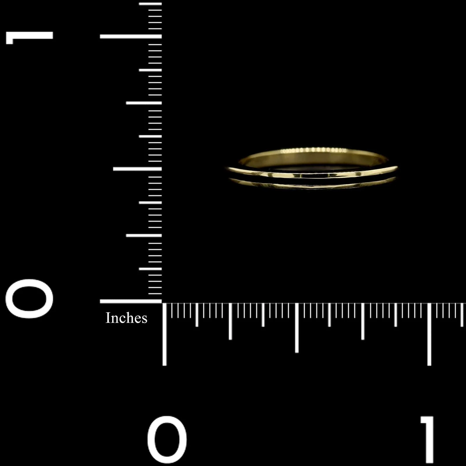 18K Yellow Gold Estate Black Enamel Stack Band - Image 4