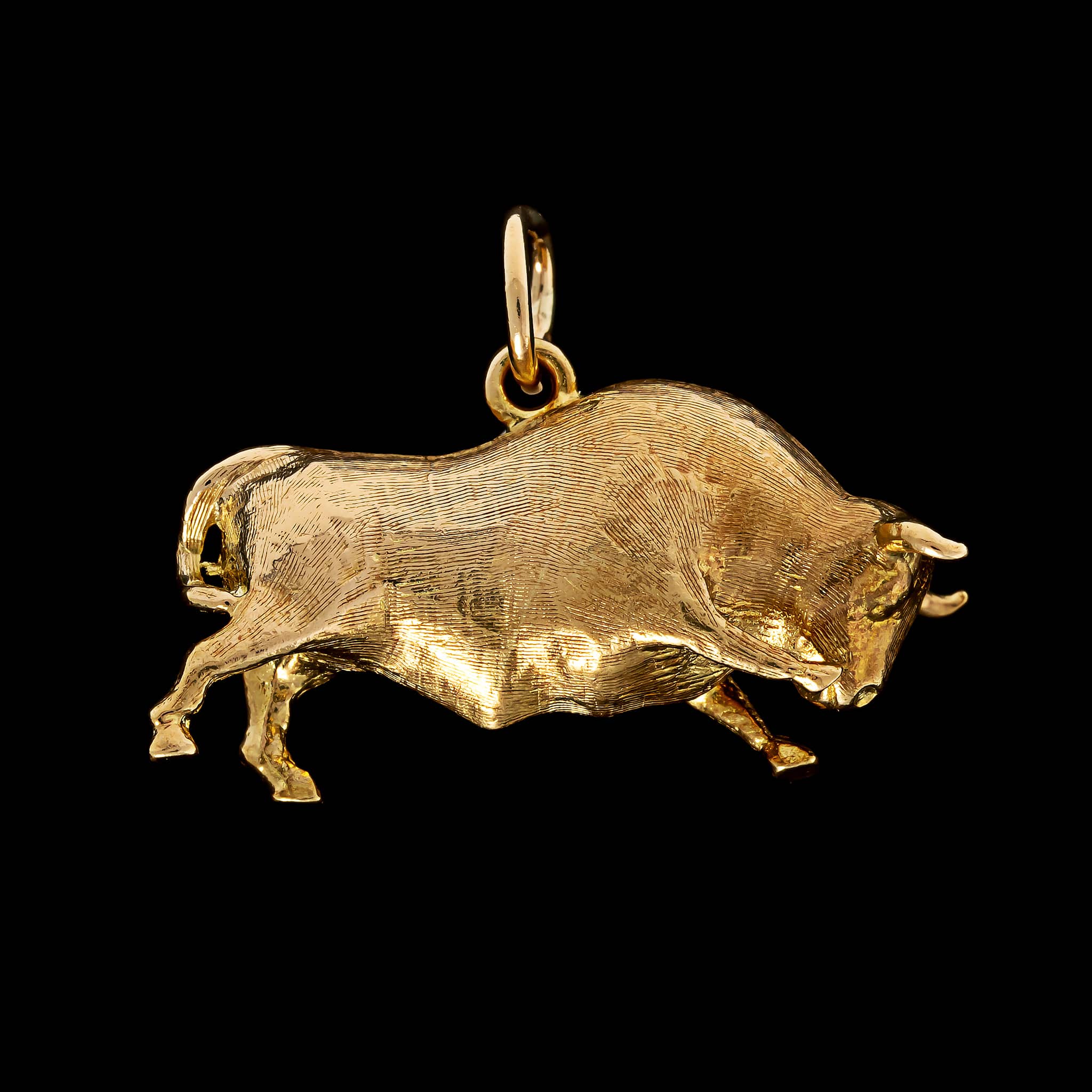 18K Yellow Gold Estate Bull Charm - Image 2