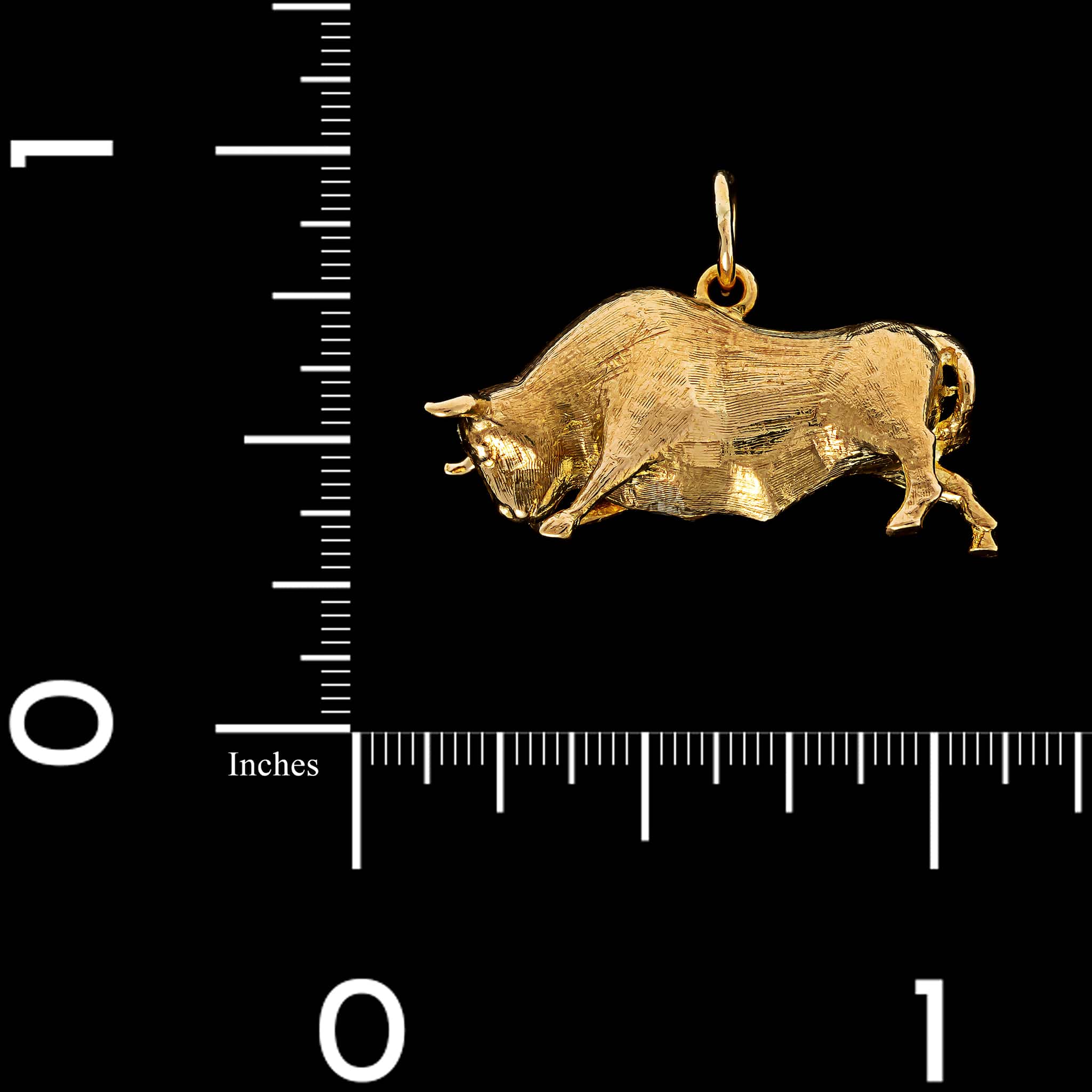 18K Yellow Gold Estate Bull Charm - Image 3