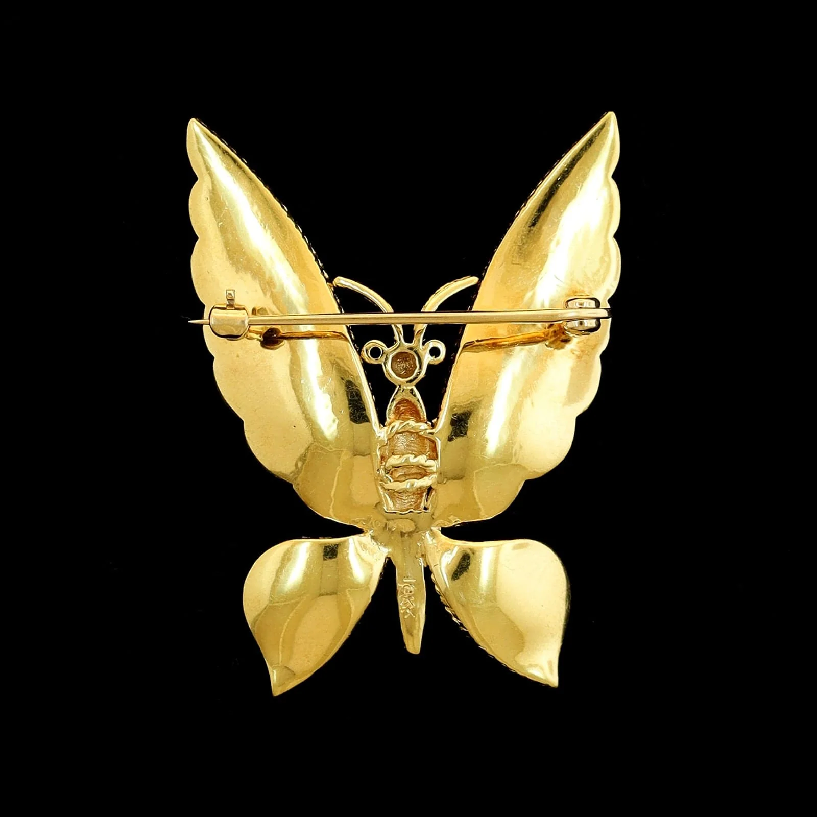 18K Yellow Gold Estate Butterfly Pin - Image 2