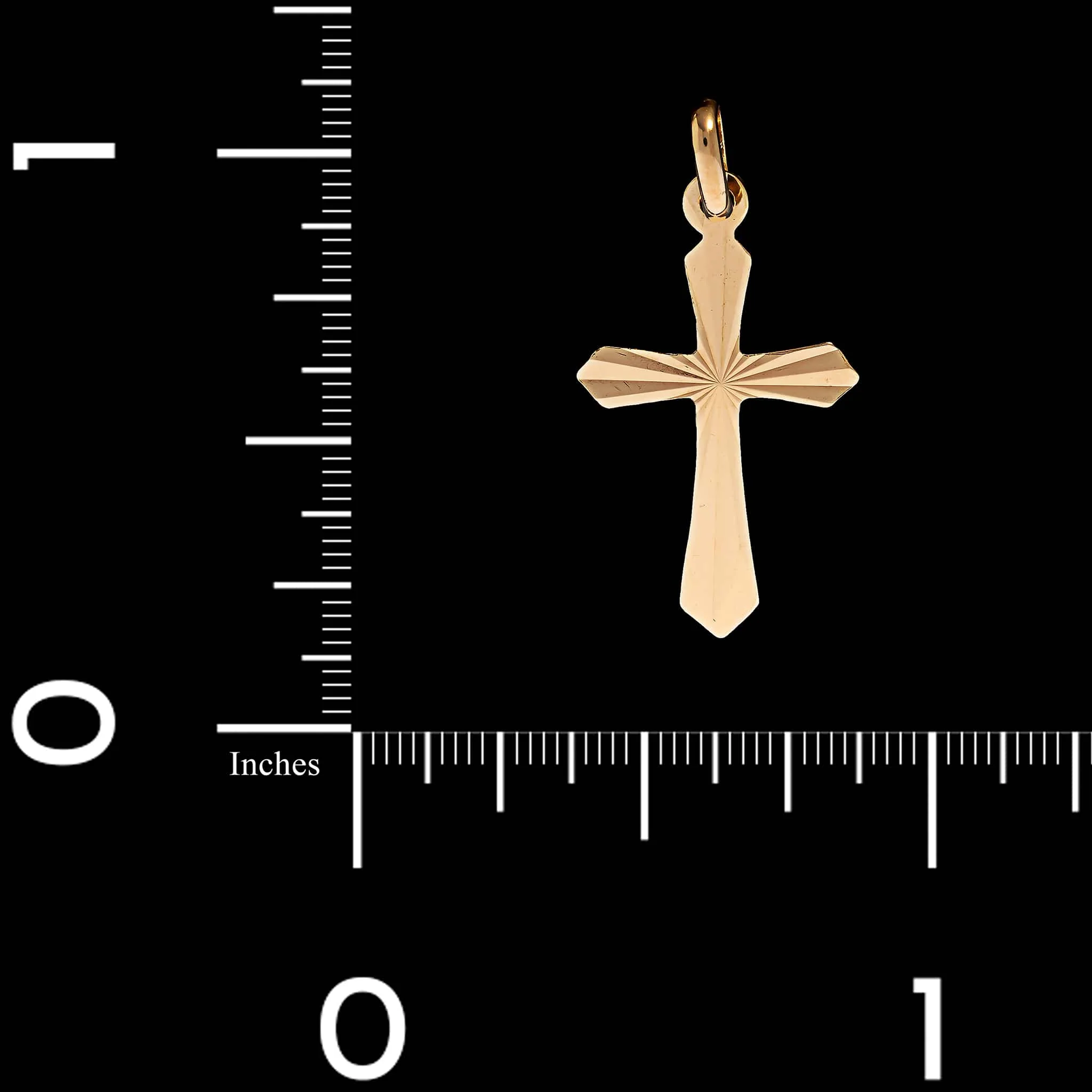 18K Yellow Gold Estate Cross Charm - Image 3