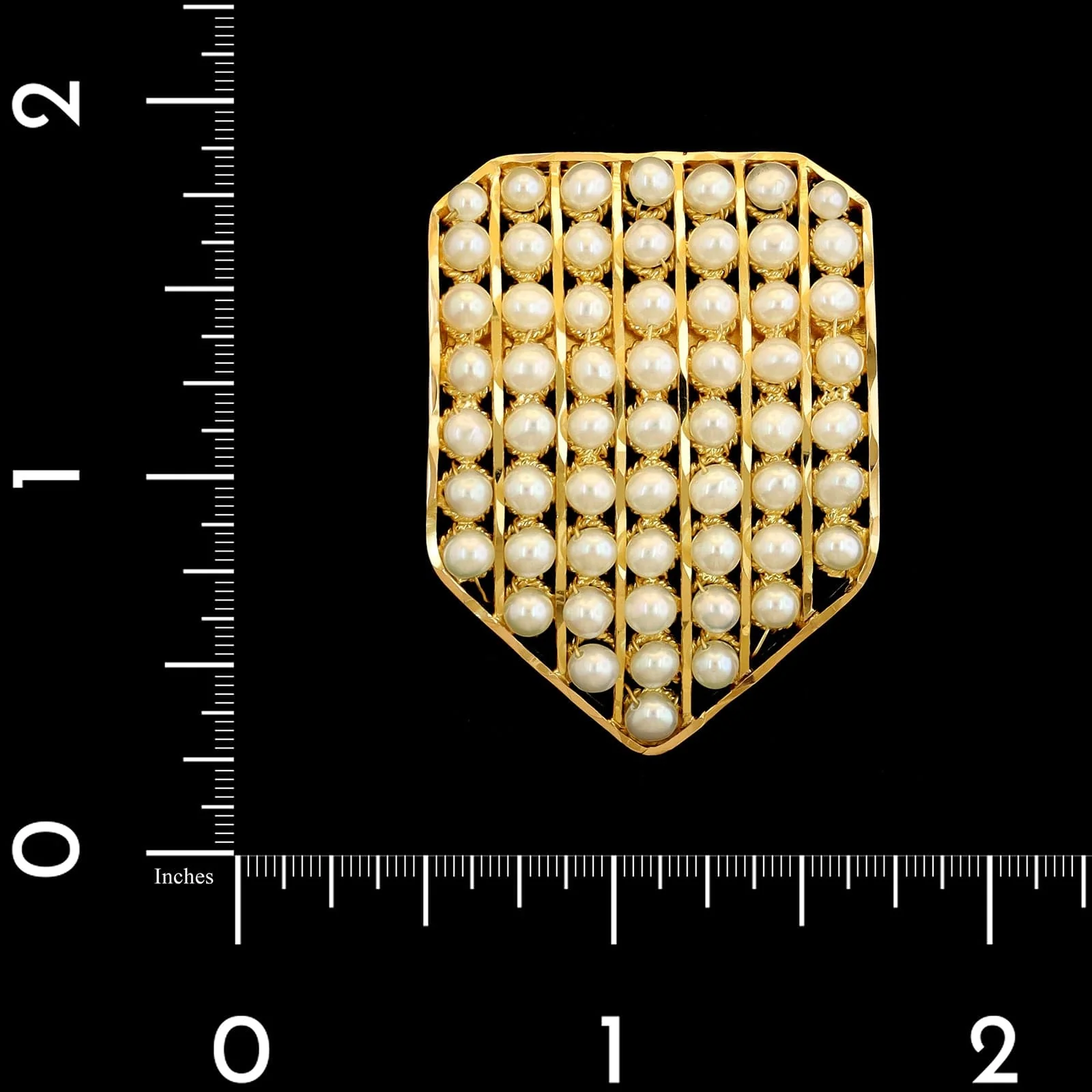 18K Yellow Gold Estate Cultured Freshwater Pearl Pin - Image 3