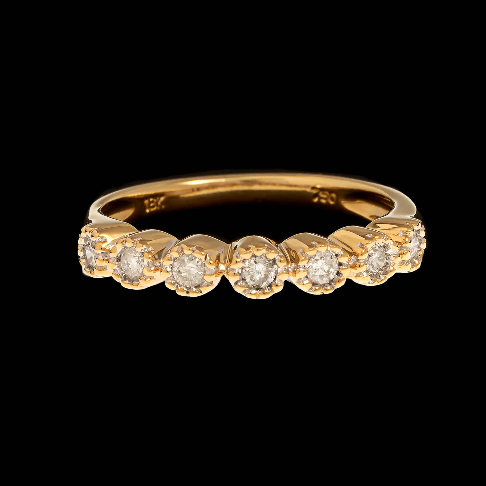 18K Yellow Gold Estate Diamond Band