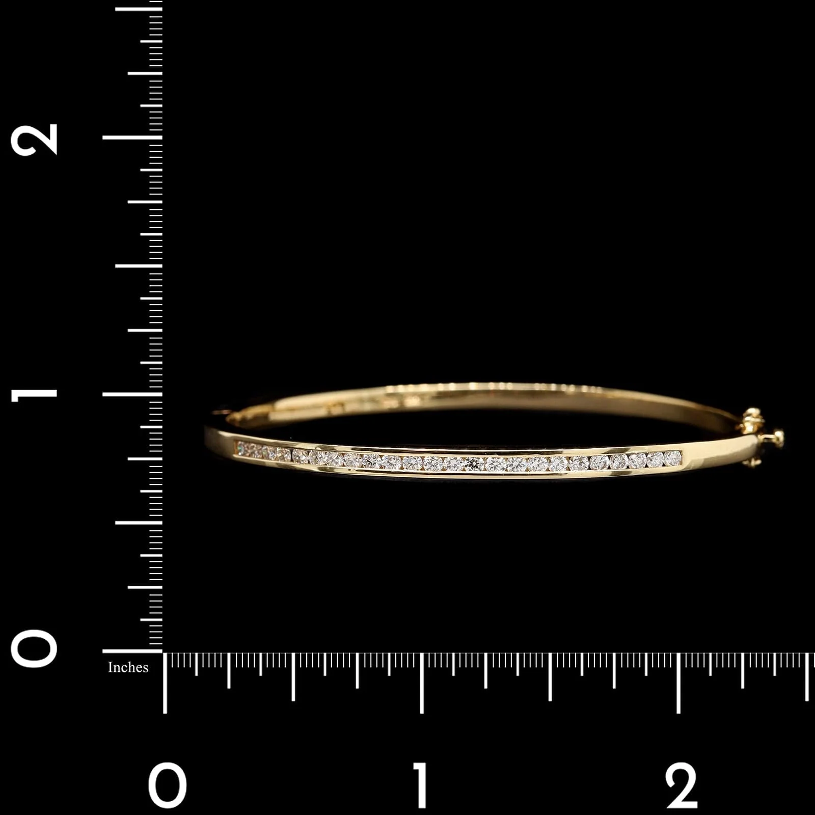 18K Yellow Gold Estate Diamond Bangle Bracelet - Image 4