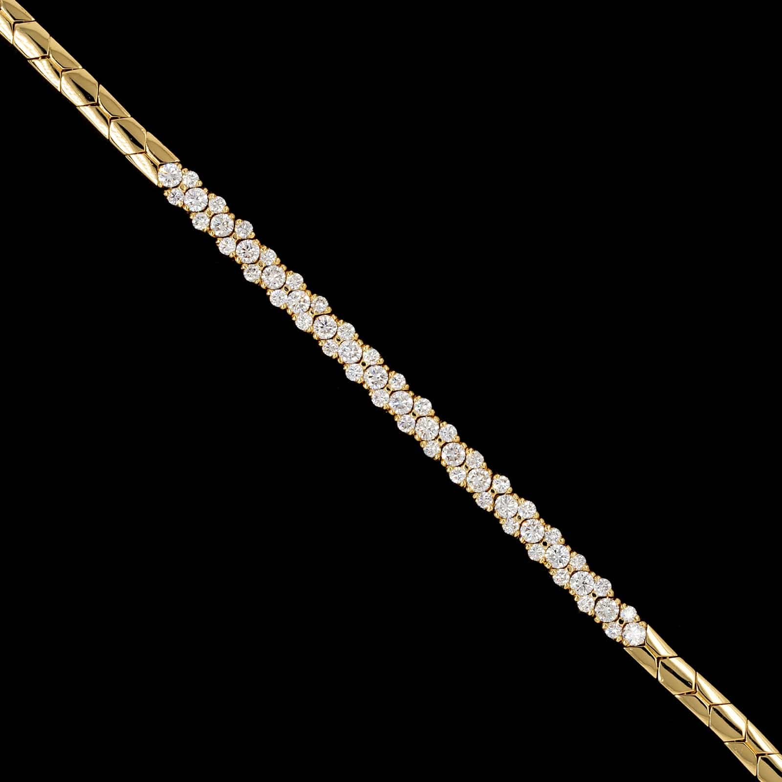 18K Yellow Gold Estate Diamond Bracelet - Image 2