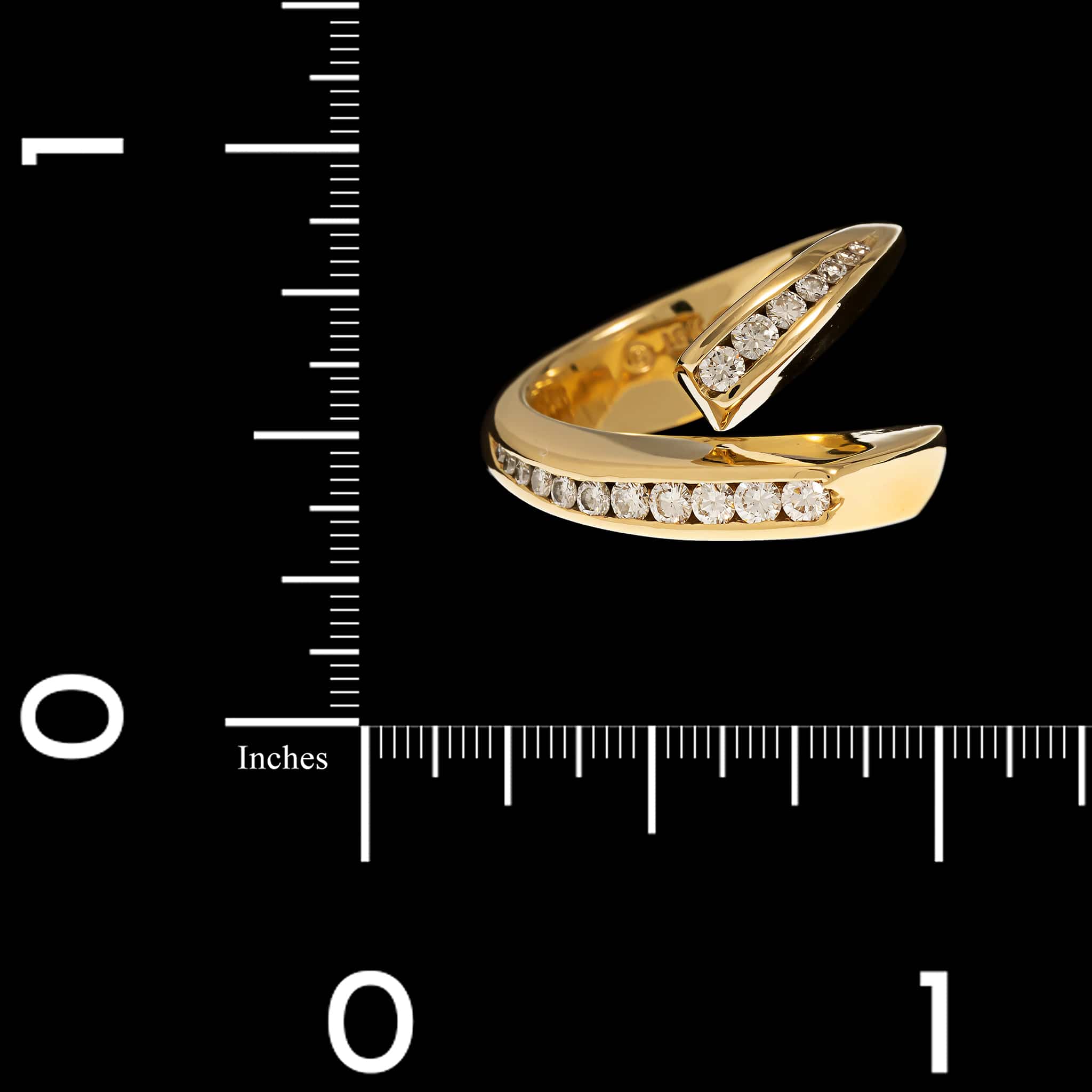 18K Yellow Gold Estate Diamond Bypass Ring - Image 4