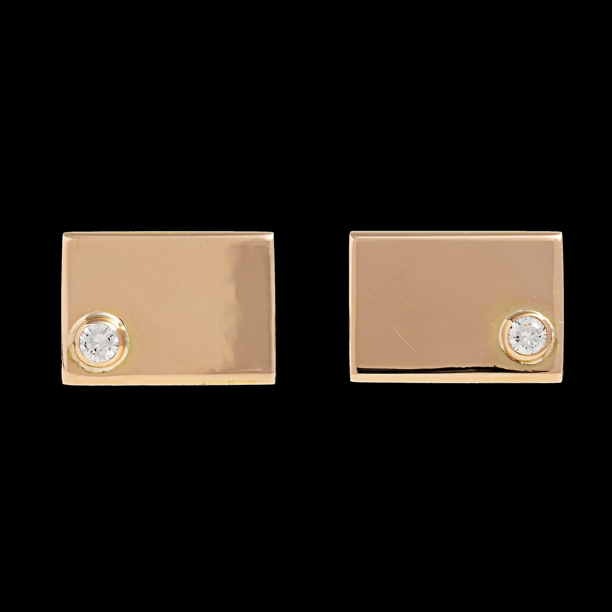 18K Yellow Gold Estate Diamond Cufflinks