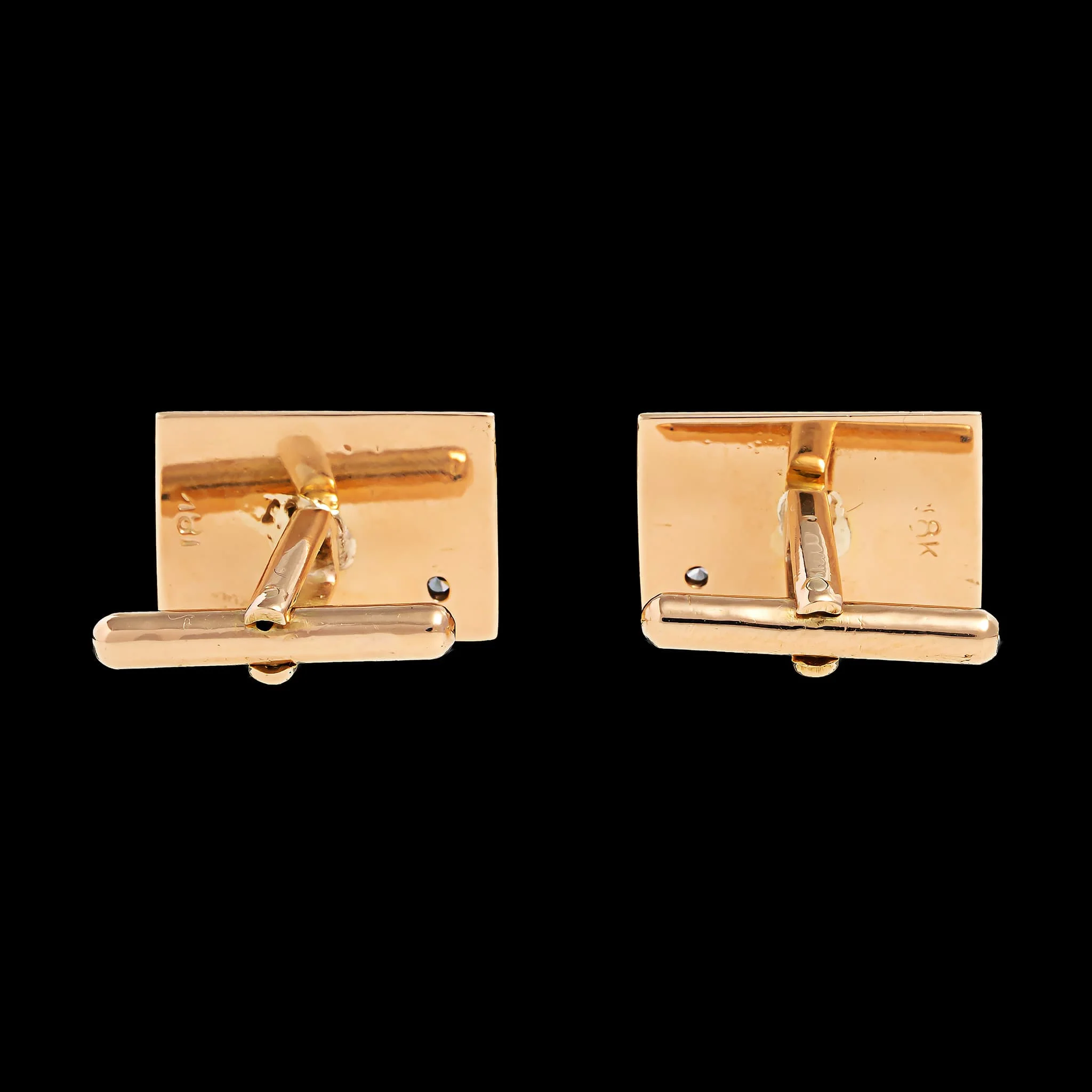 18K Yellow Gold Estate Diamond Cufflinks - Image 3
