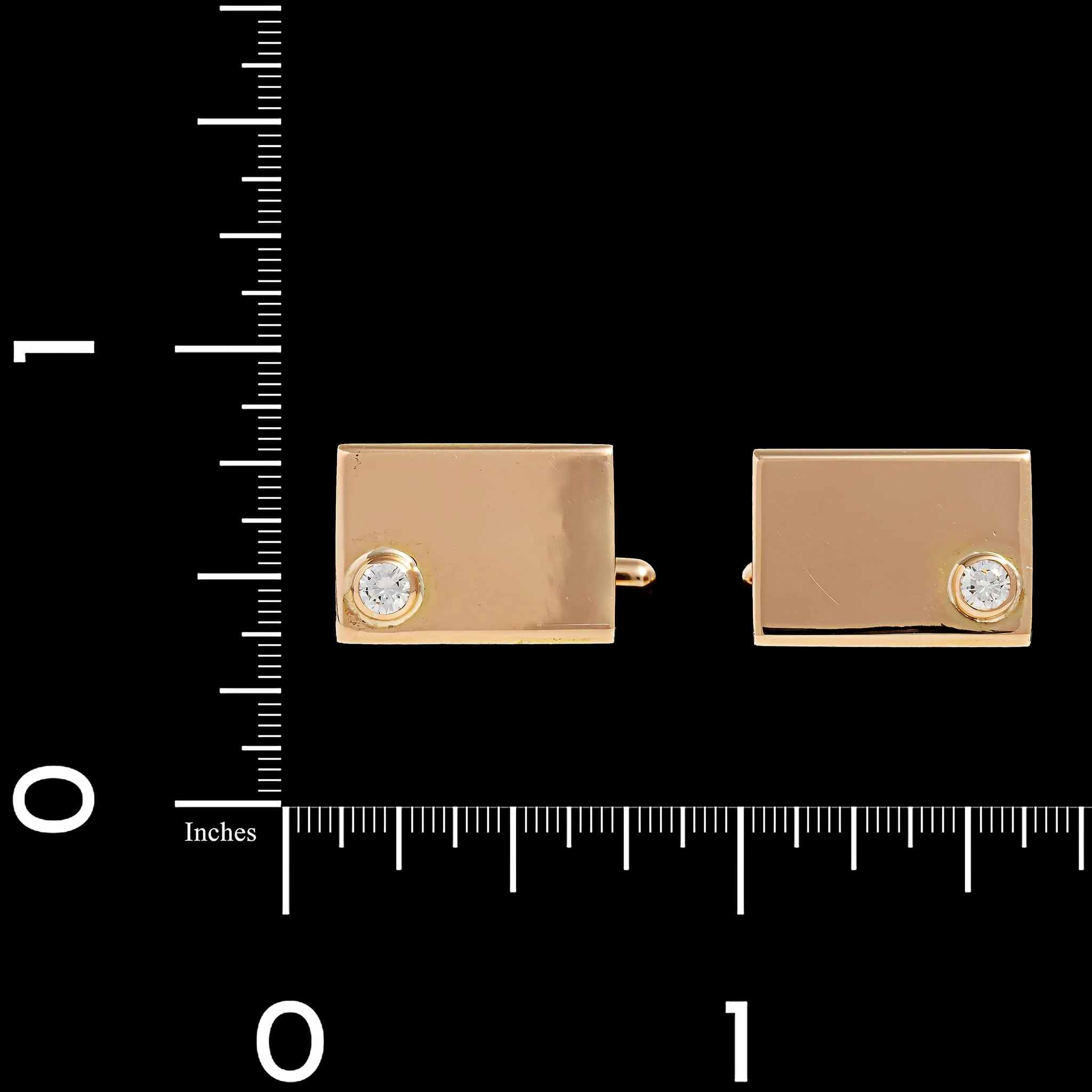 18K Yellow Gold Estate Diamond Cufflinks - Image 4