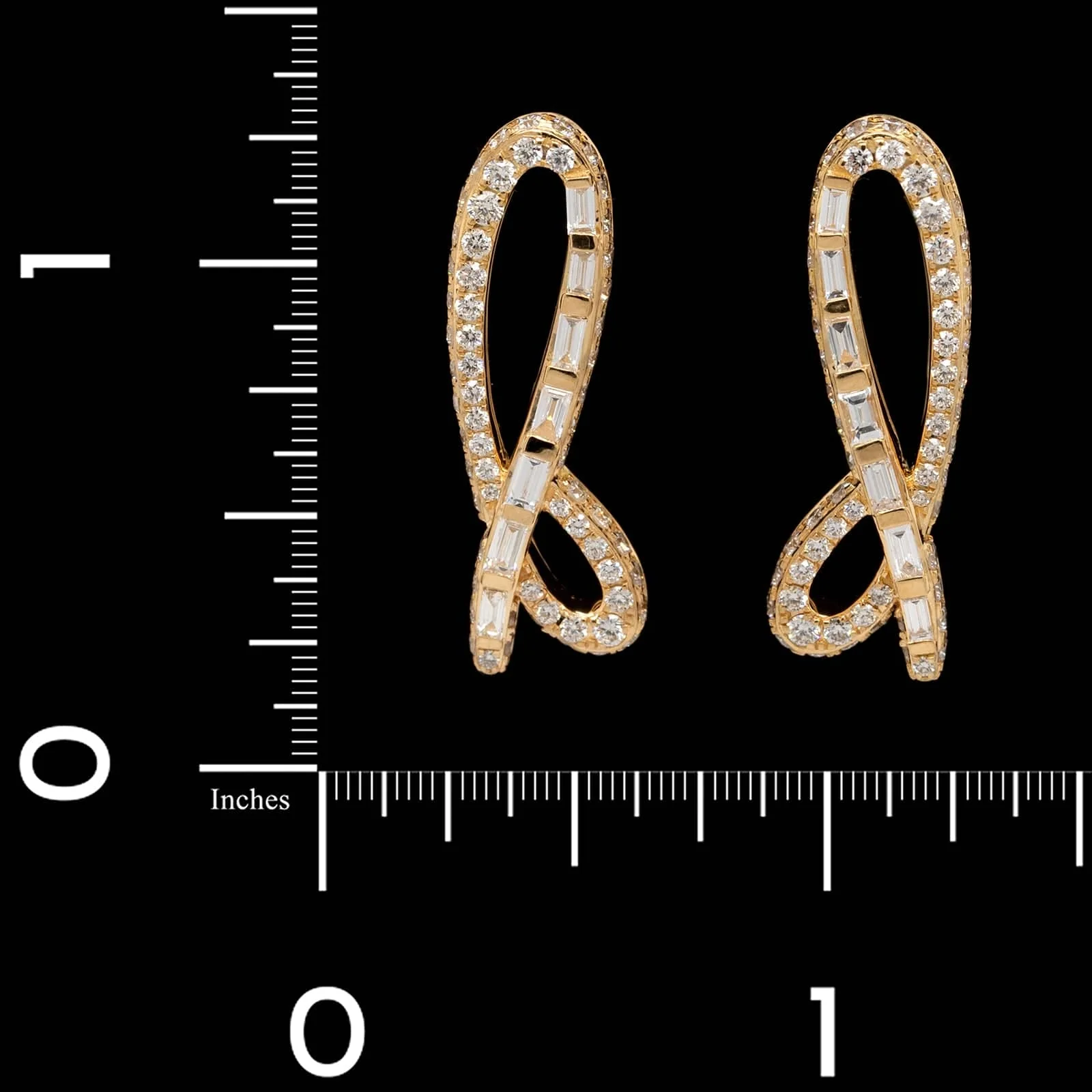 18K Yellow Gold Estate Diamond Earrings - Image 2