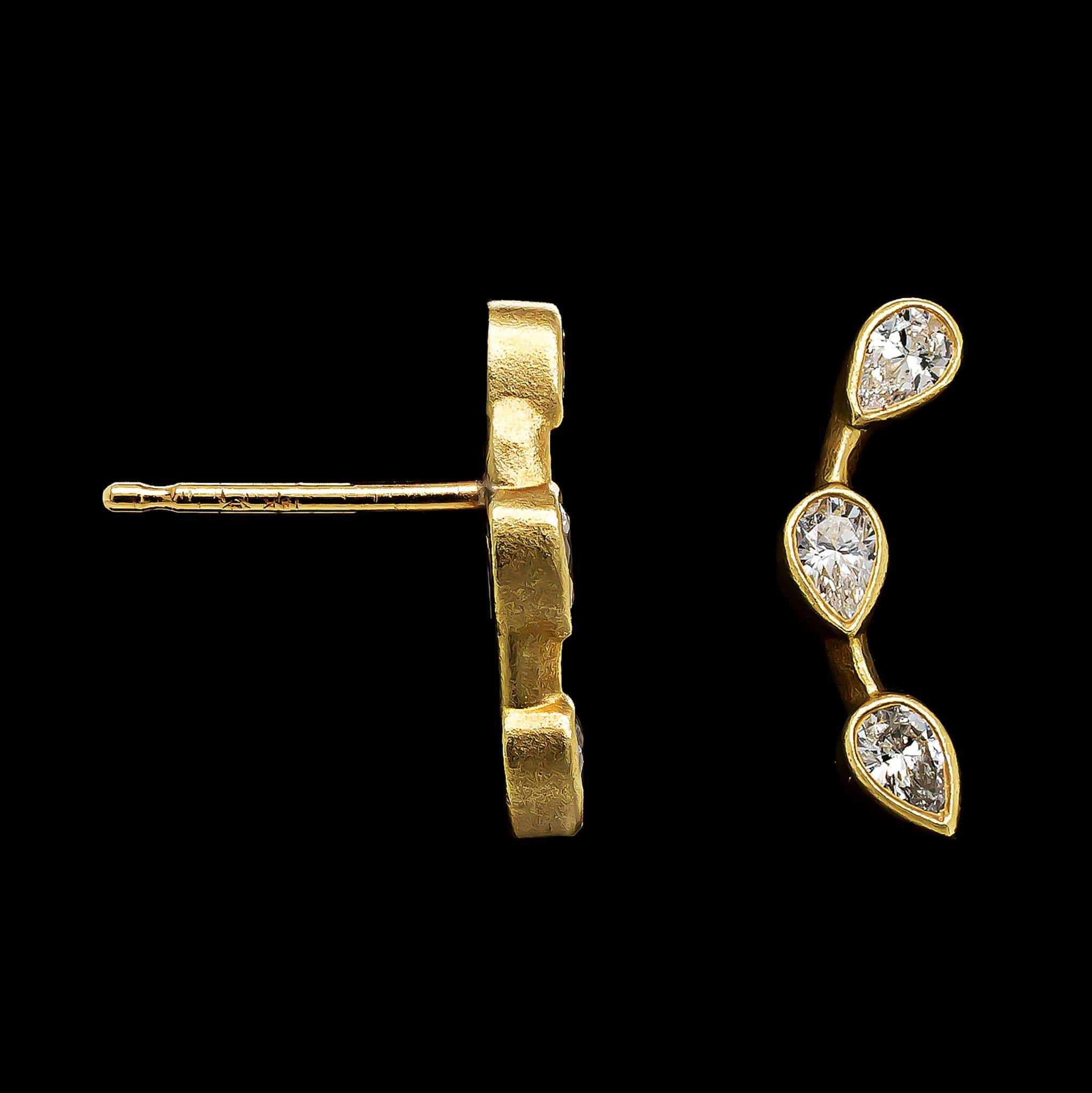 18K Yellow Gold Estate Diamond Earrings