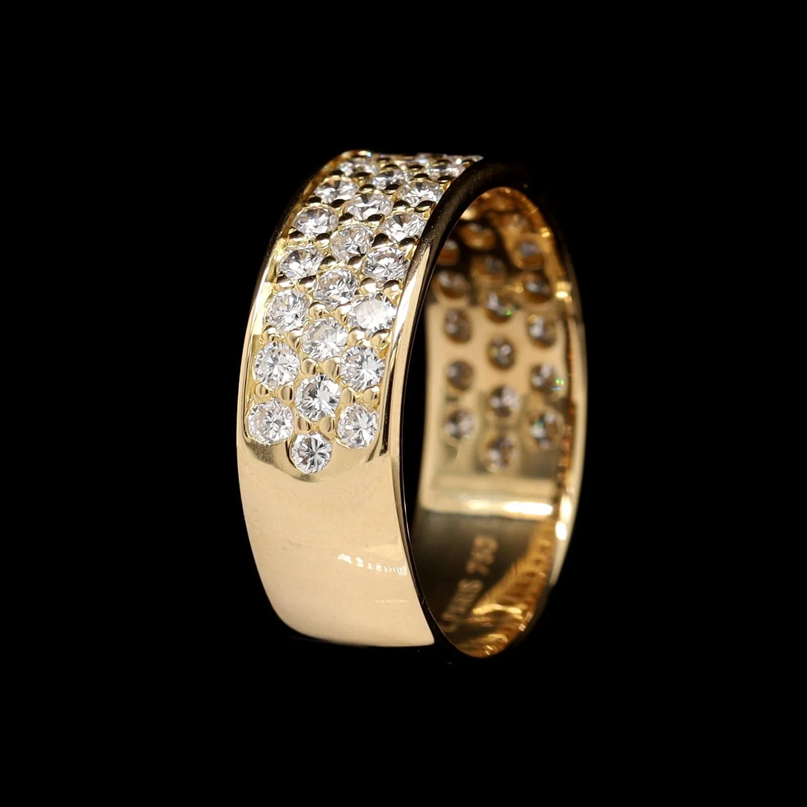 18K Yellow Gold Estate Diamond Pave Band - Image 2