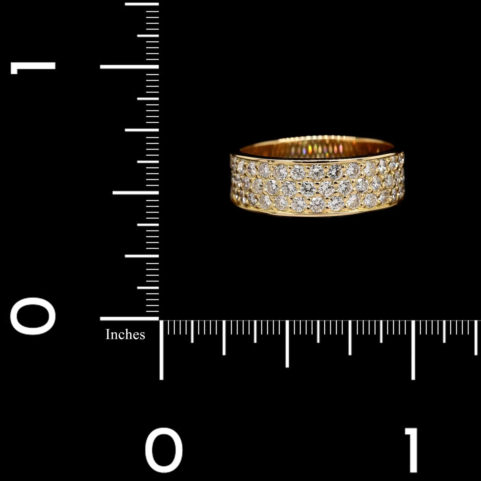 18K Yellow Gold Estate Diamond Pave Band - Image 4