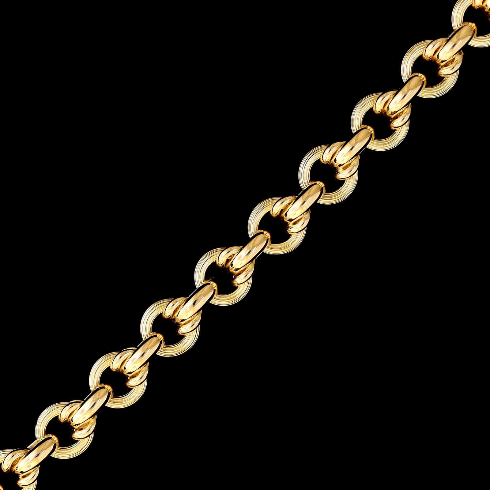 18K Yellow Gold Estate Fancy Link Bracelet - Image 2