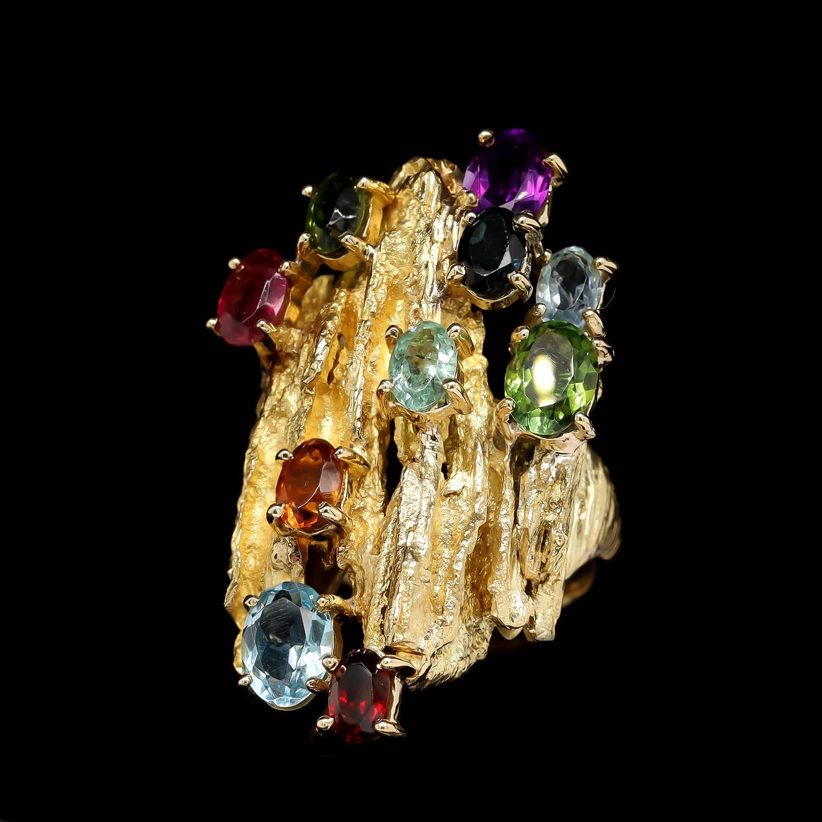 18K Yellow Gold Estate Gemset Ring