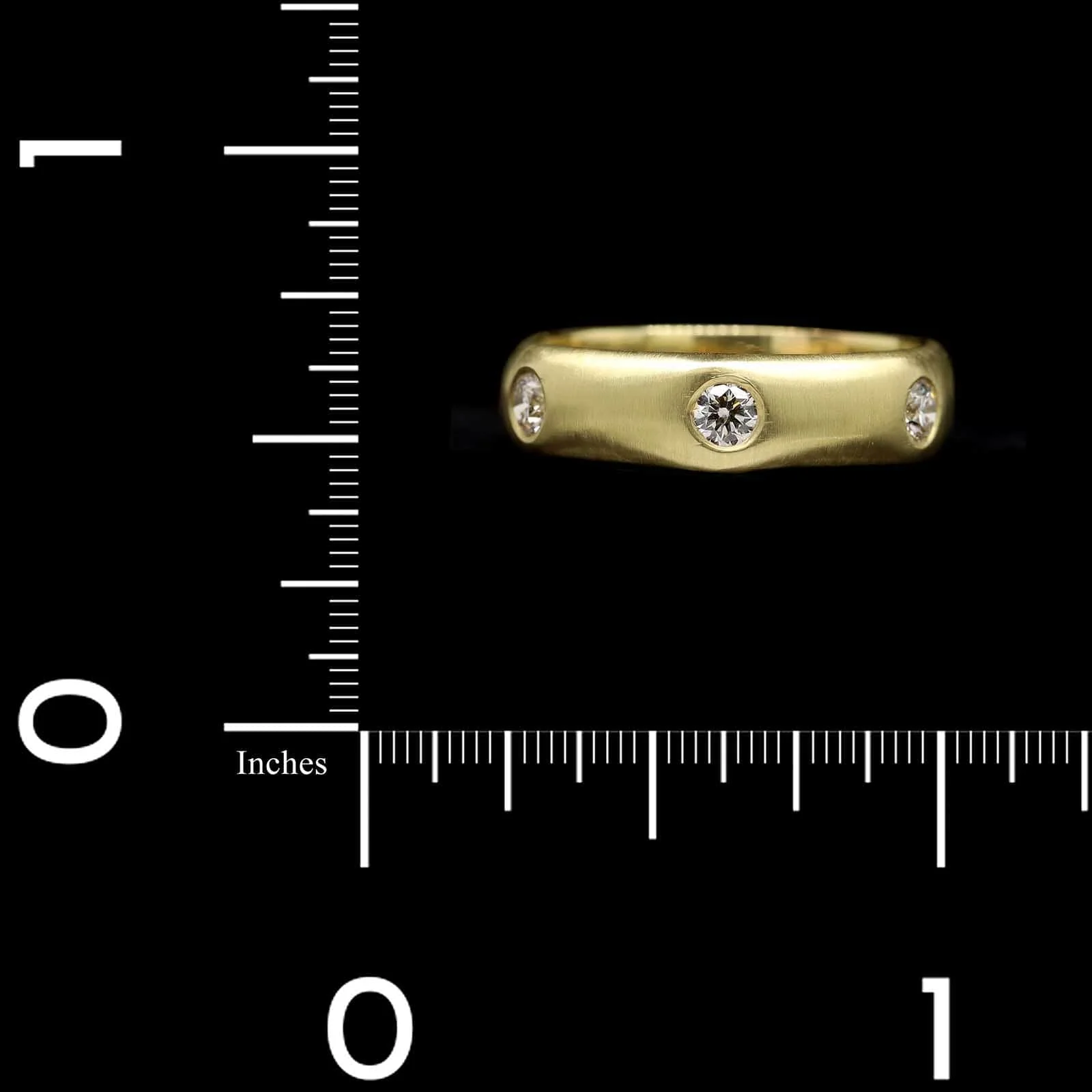 18K Yellow Gold Estate Hexagon Diamond Band - Image 4