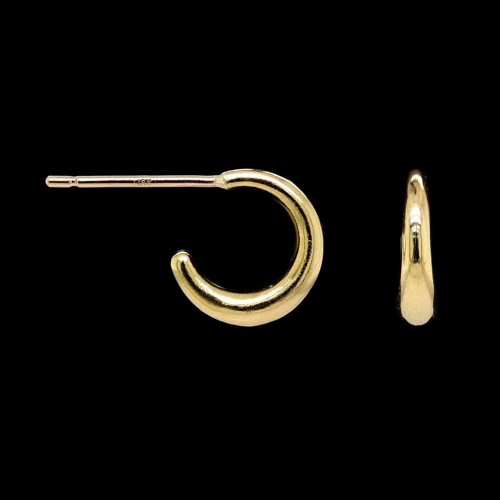 18K Yellow Gold Estate Hoop Earrings