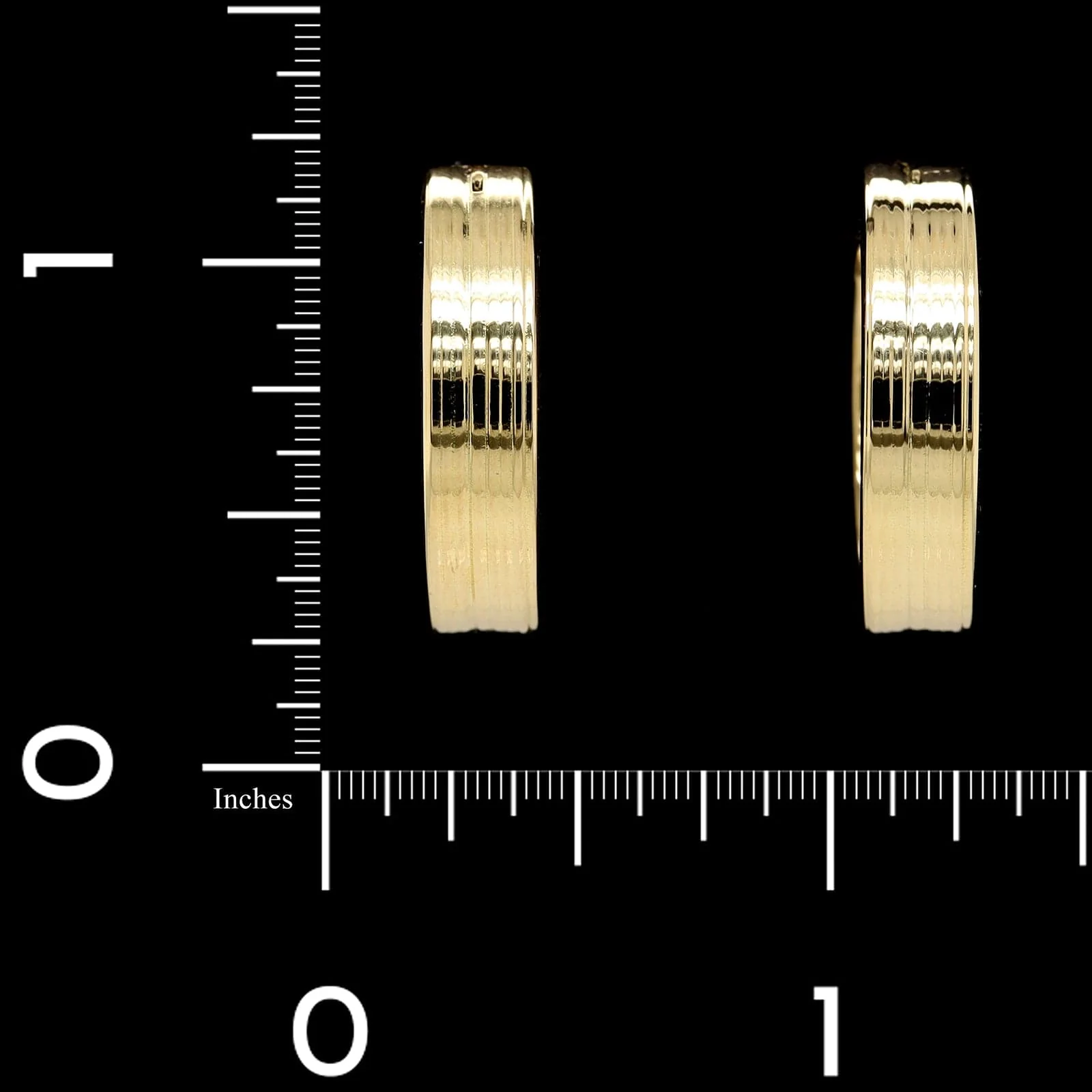 18K Yellow Gold Estate Hoop Earrings - Image 2