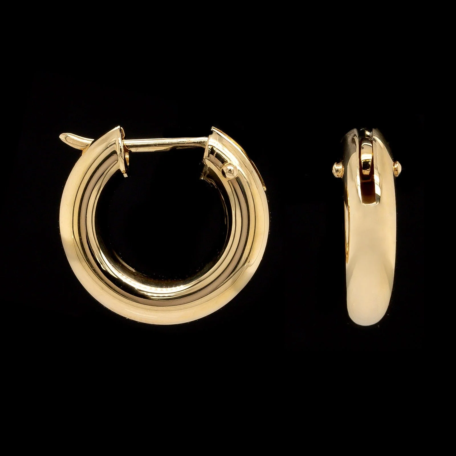 18K Yellow Gold Estate Hoop Earrings