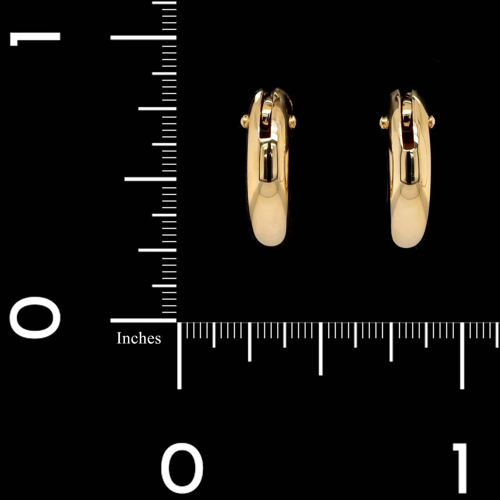 18K Yellow Gold Estate Hoop Earrings - Image 2