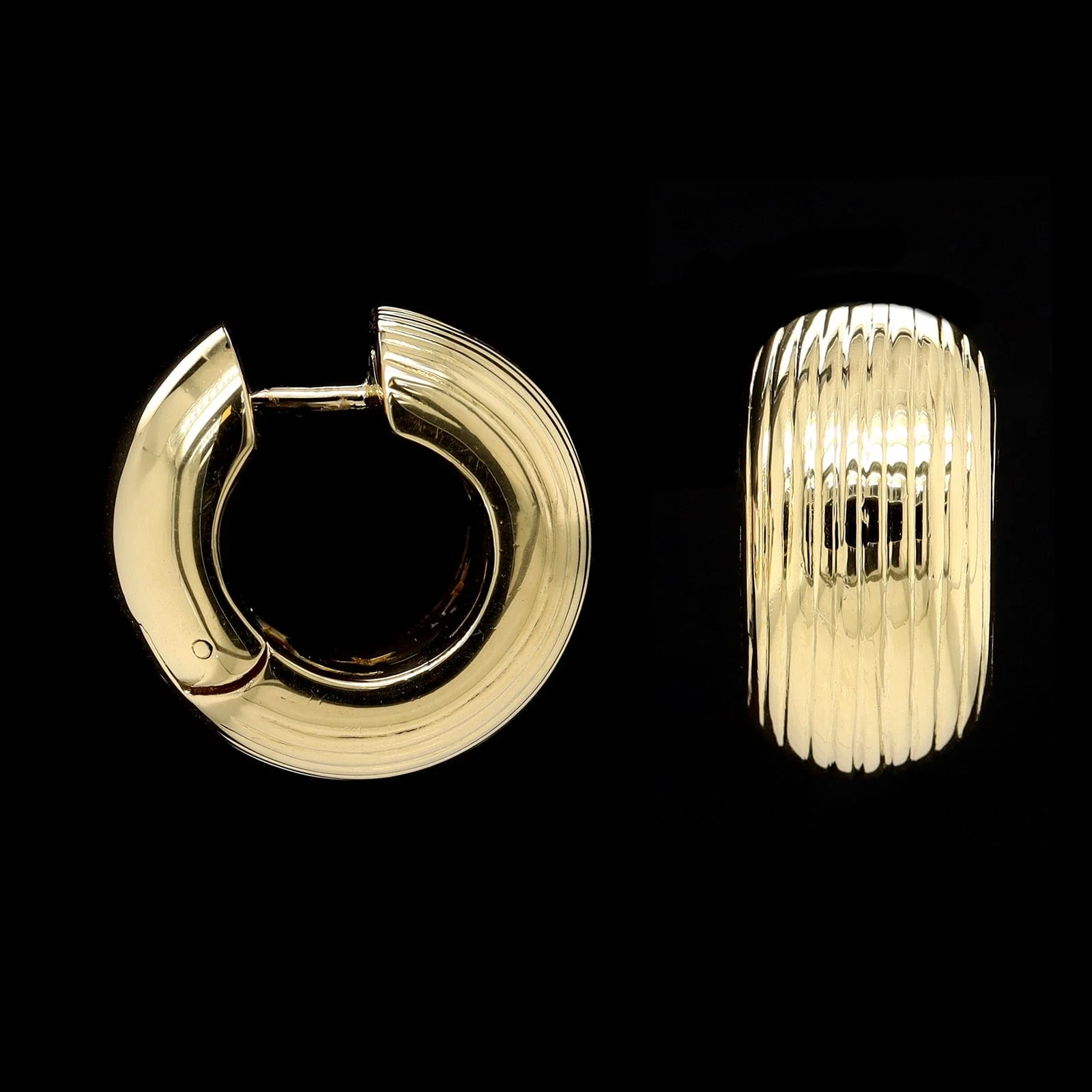 18K Yellow Gold Estate Hoops
