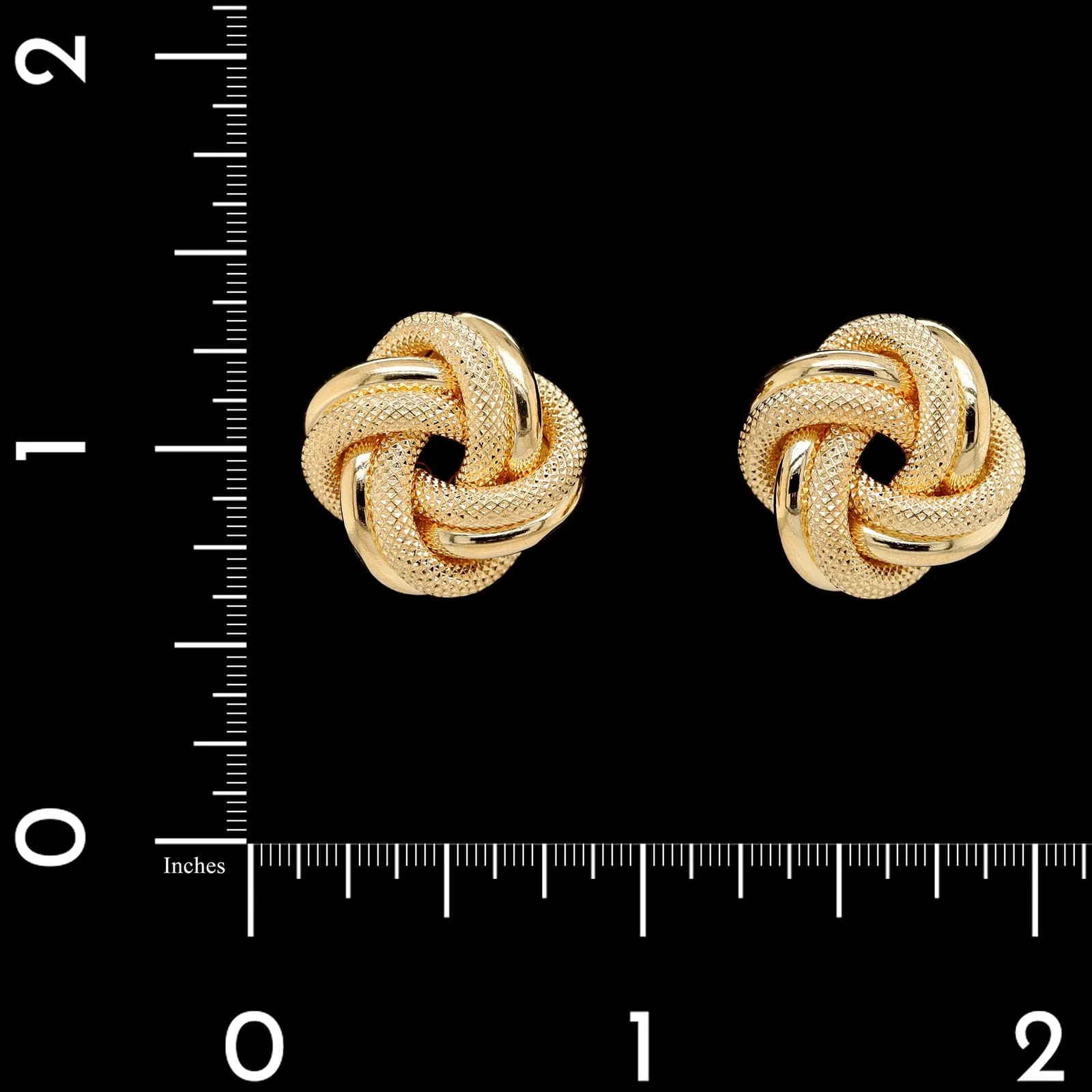 18K Yellow Gold Estate Knot Earrings - Image 3