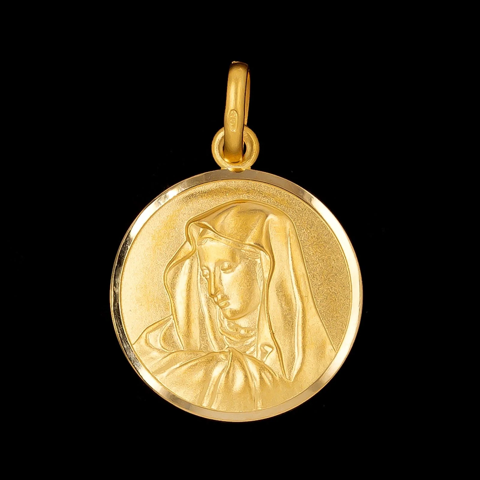18K Yellow Gold Estate Madonna Medal