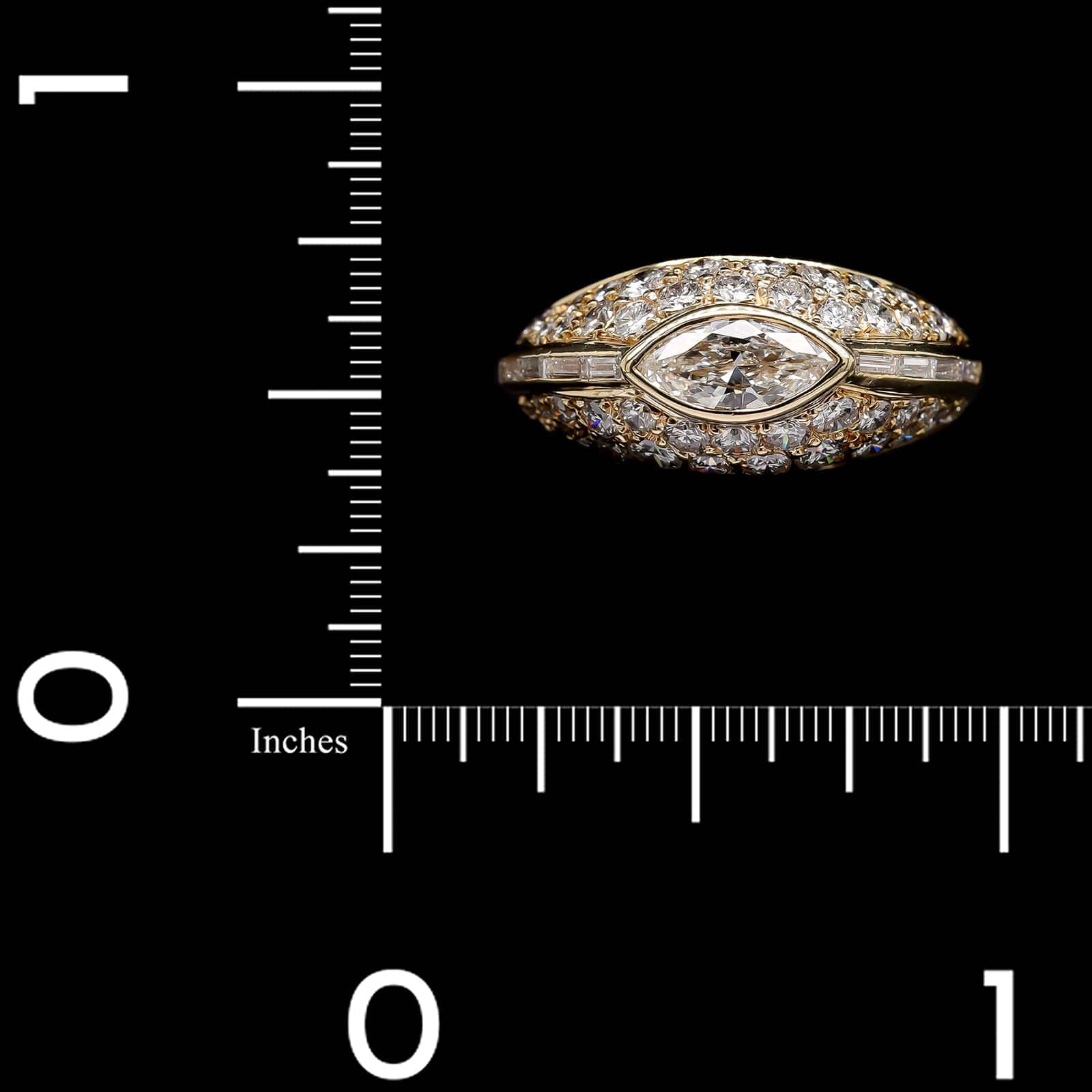 18K Yellow Gold Estate Marquise Diamond Ring - Image 4