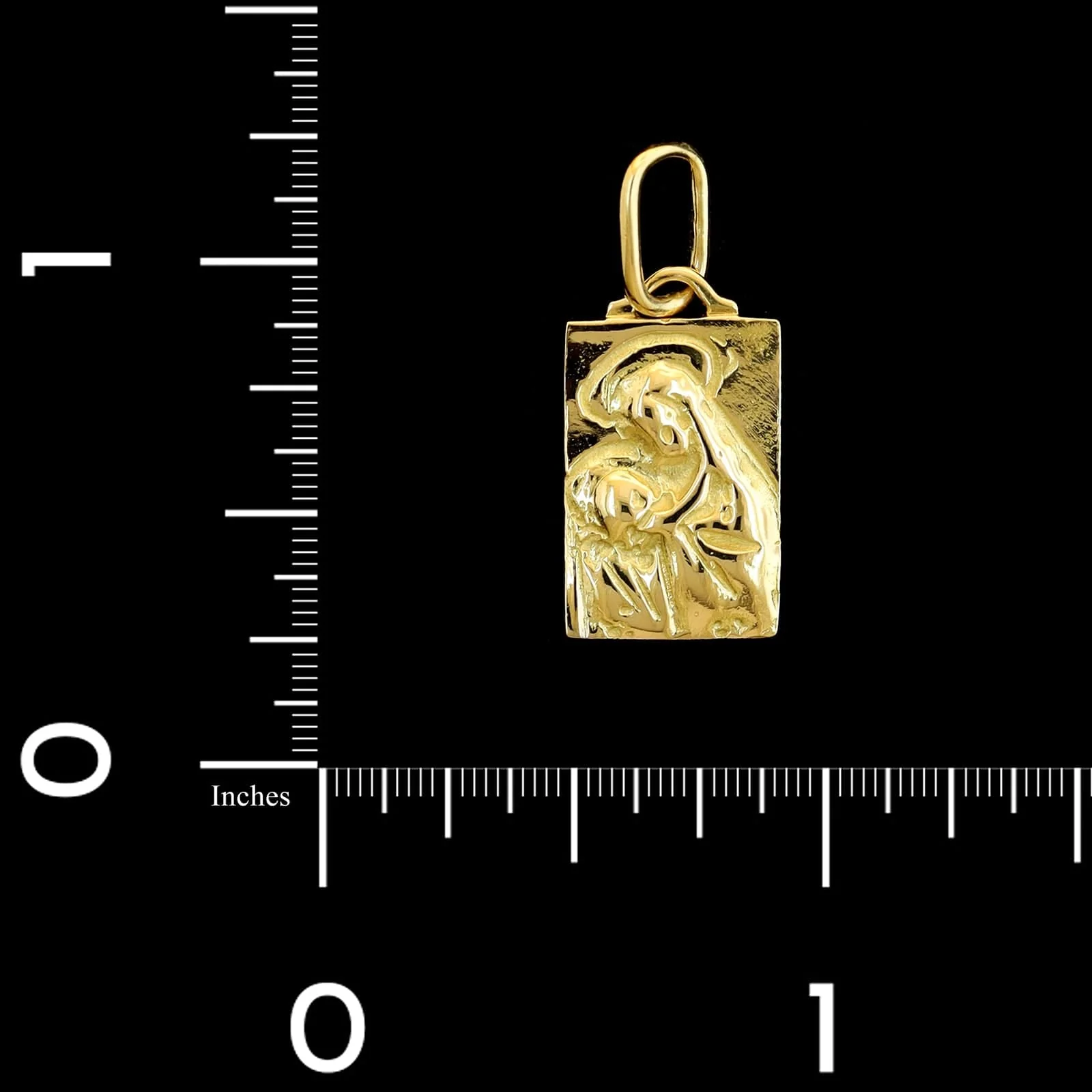 18K Yellow Gold Estate Mary and Jesus Pendant - Image 3