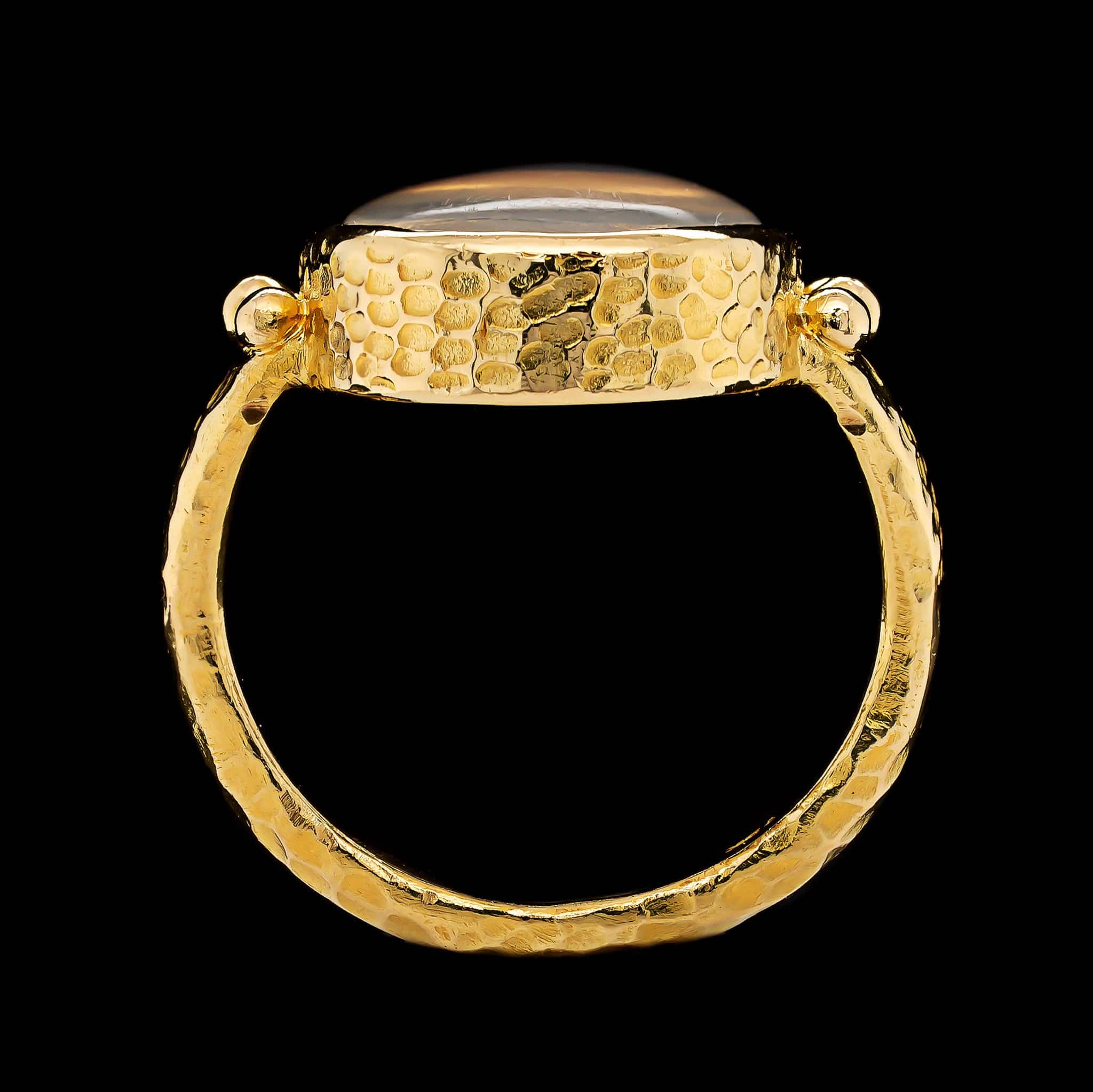 18K Yellow Gold Estate Moonstone Ring - Image 3
