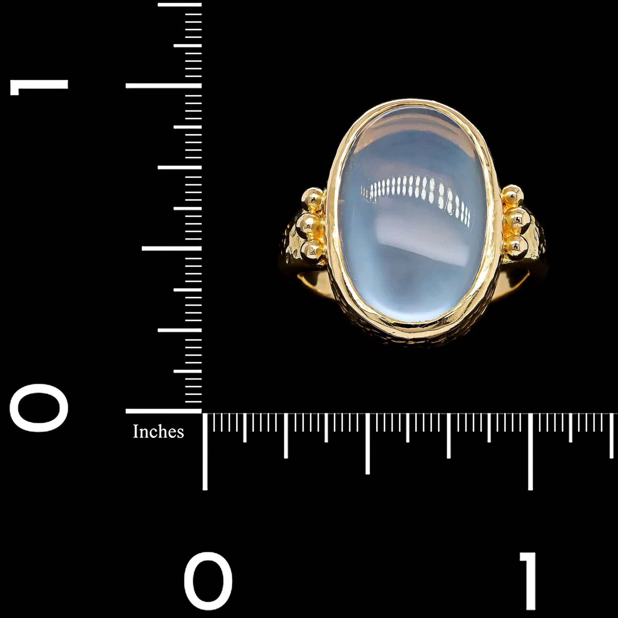 18K Yellow Gold Estate Moonstone Ring - Image 4