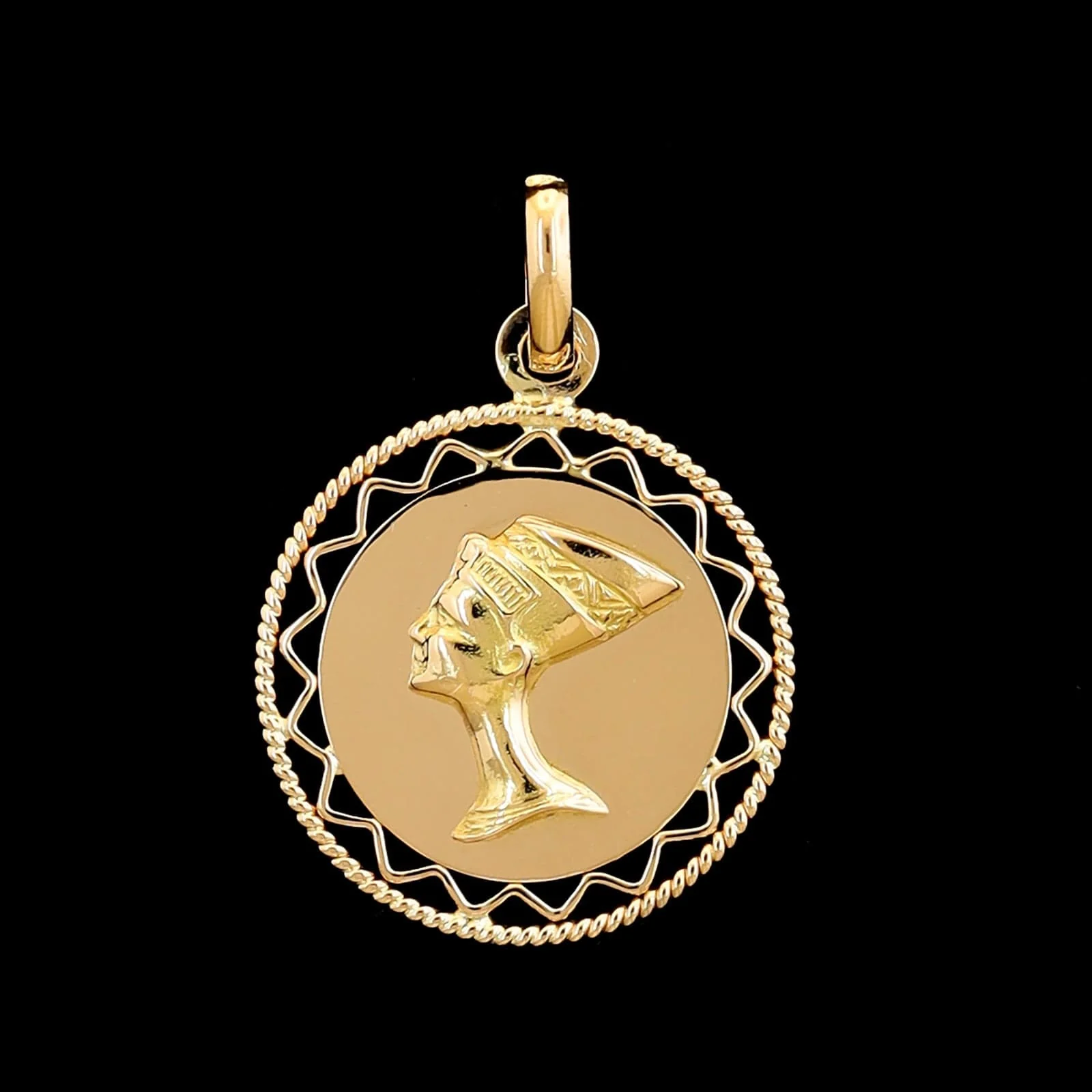 18K Yellow Gold Estate Nefertiti Charm