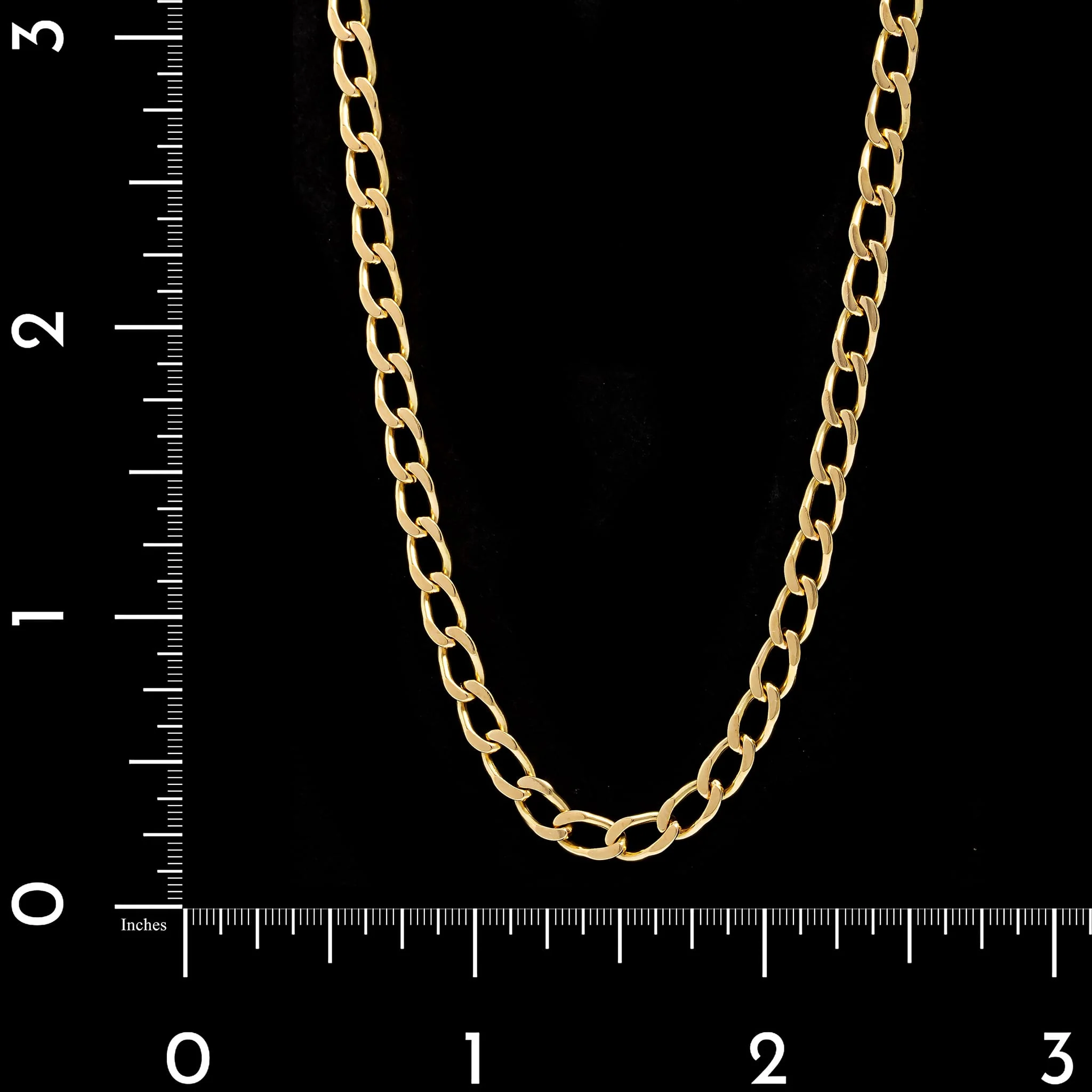 18K Yellow Gold Estate Oval Curb Link Chain - Image 3