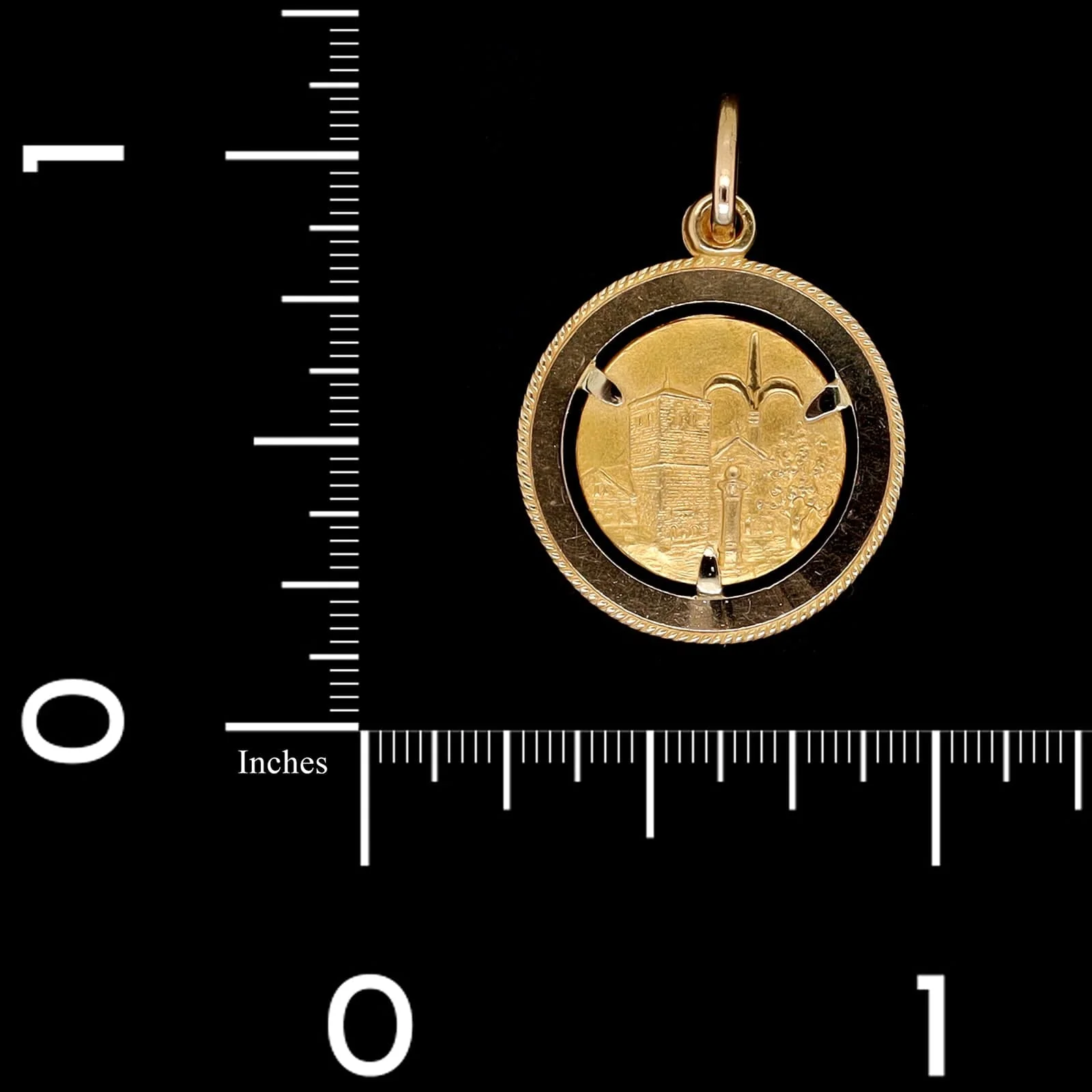18K Yellow Gold Estate Religious Scene Charm - Image 3