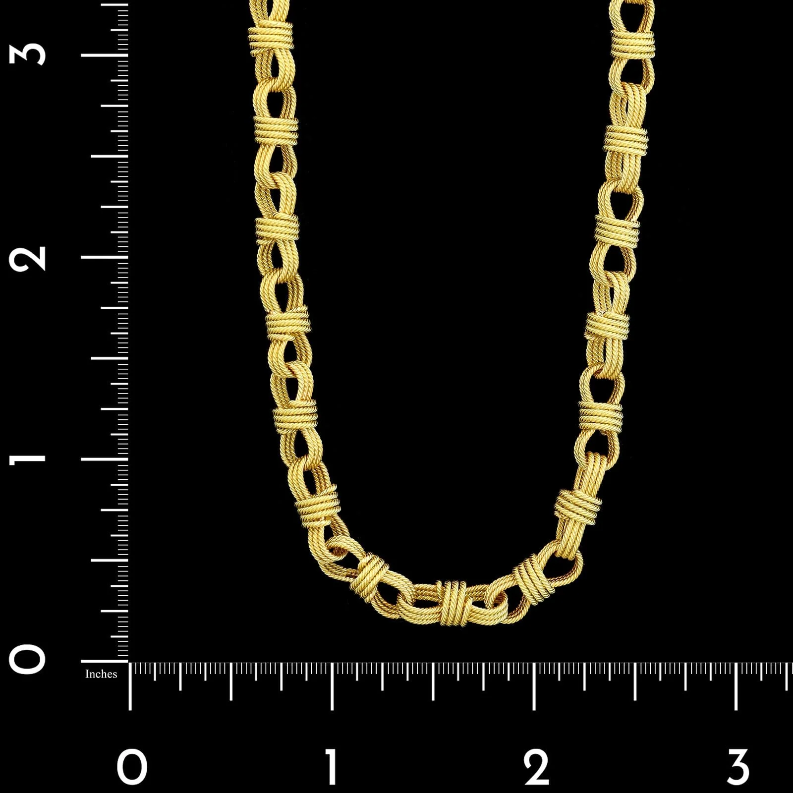18K Yellow Gold Estate Rope Twist Link Necklace - Image 3
