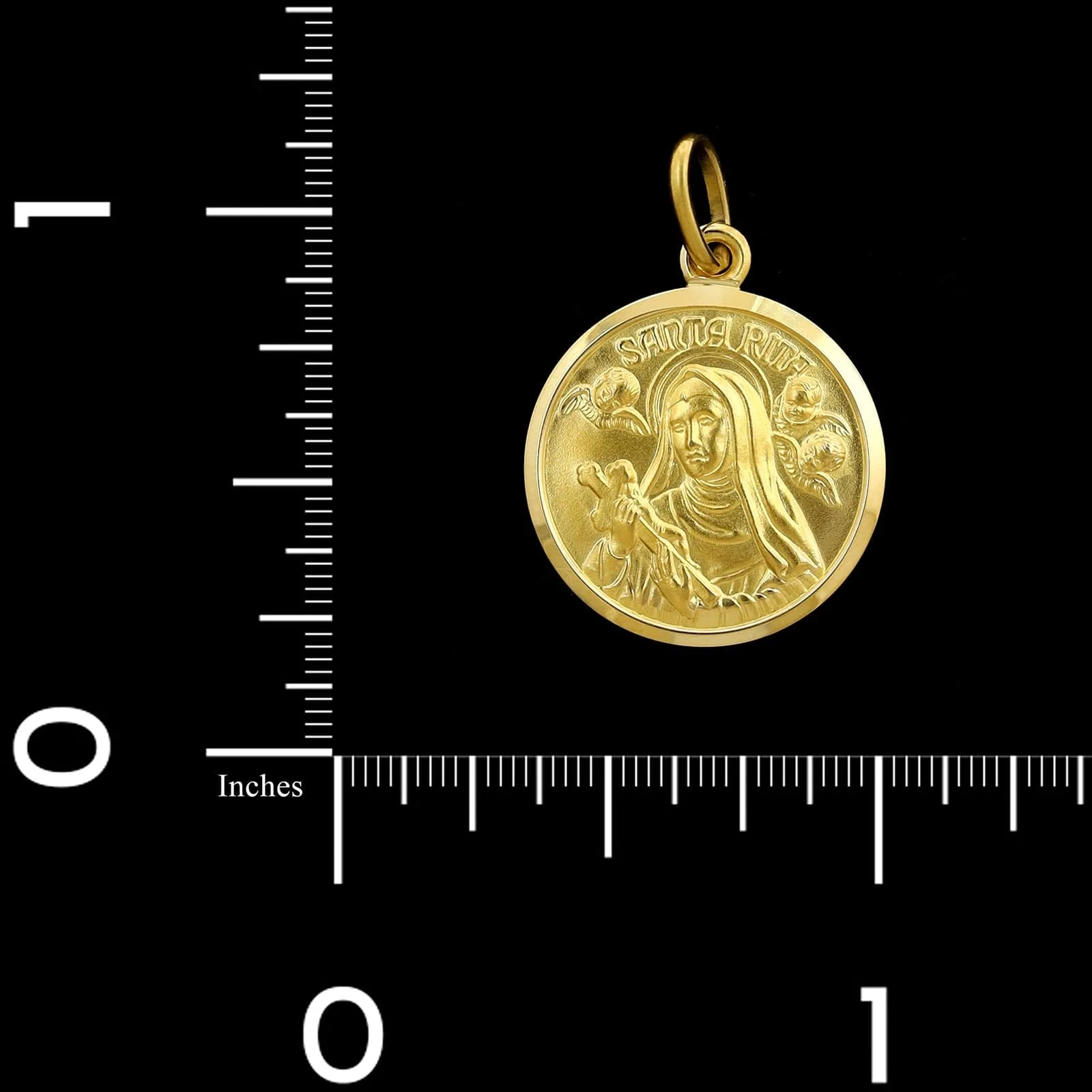 18K Yellow Gold Estate Saint Rita Medal - Image 3