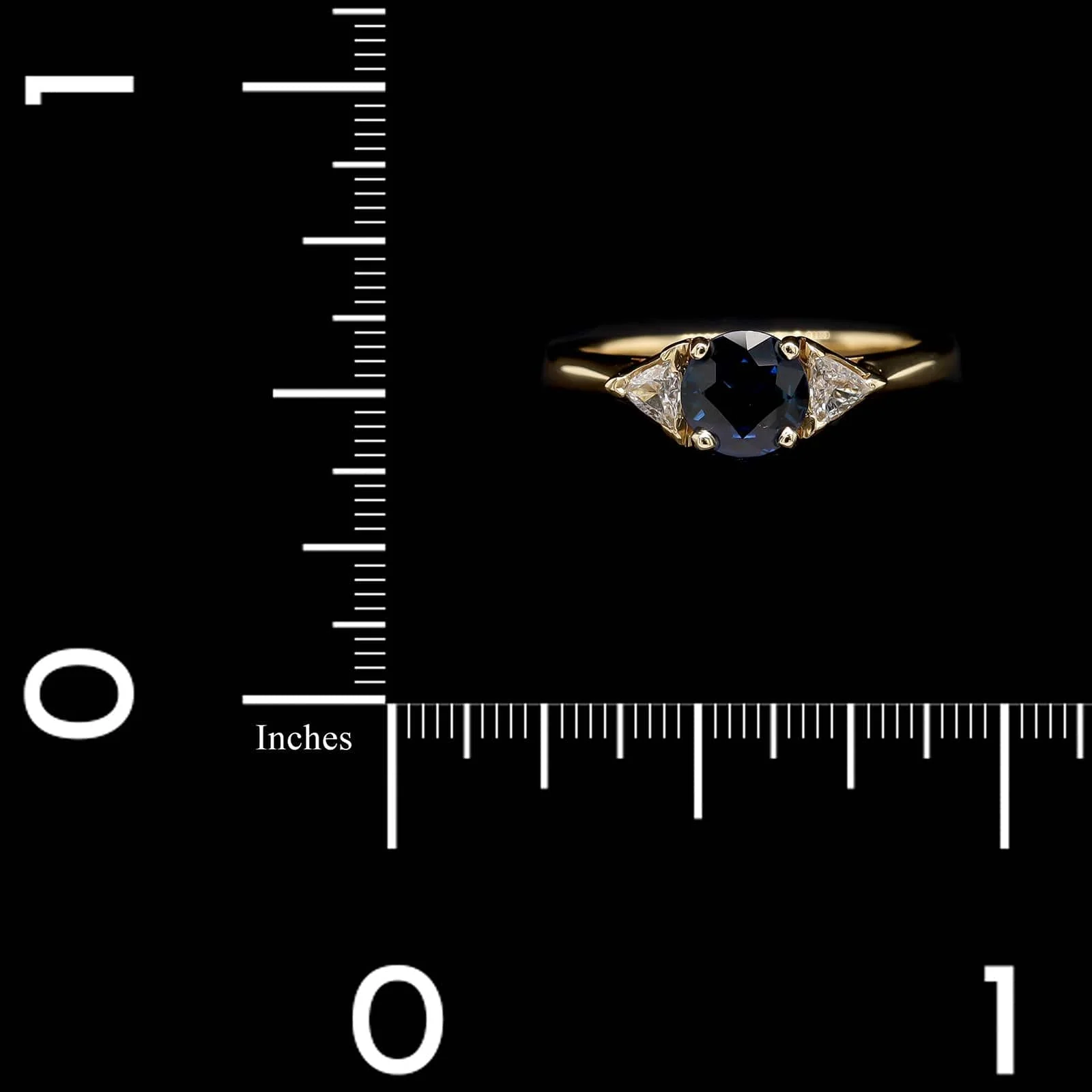 18K Yellow Gold Estate Sapphire and Diamond Ring - Image 4