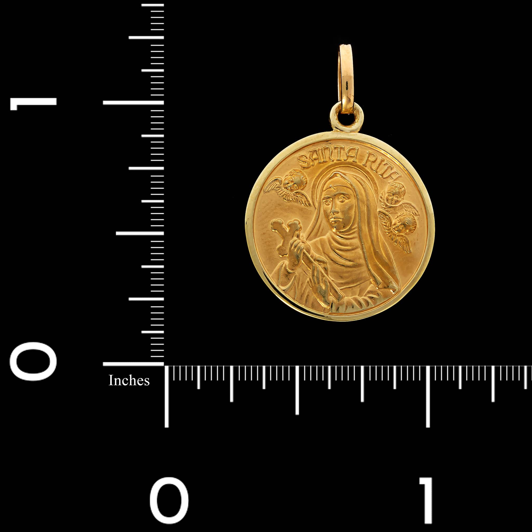 18K Yellow Gold Estate St. Rita Medal - Image 3