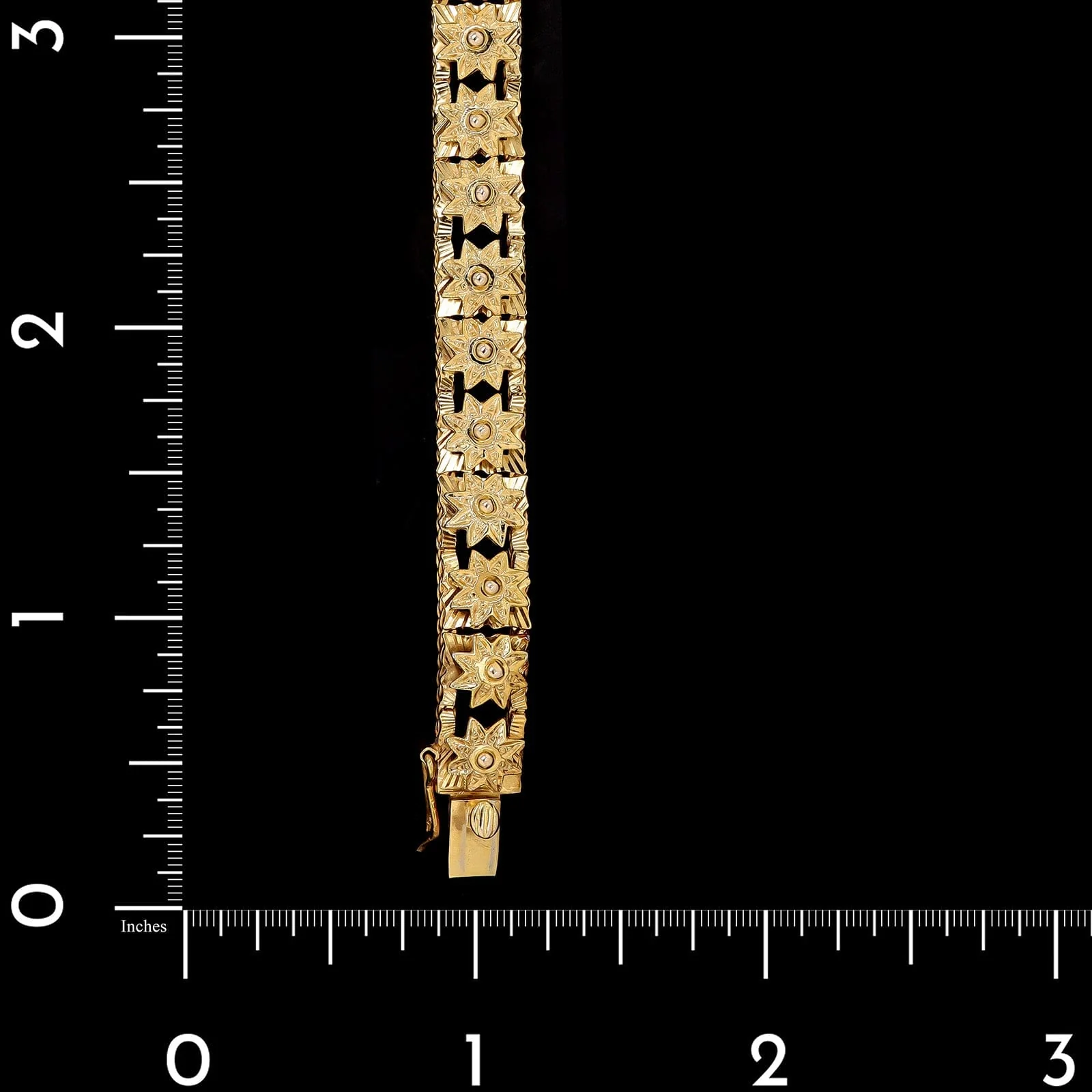 18K Yellow Gold Estate Star Motif Bracelet - Image 3