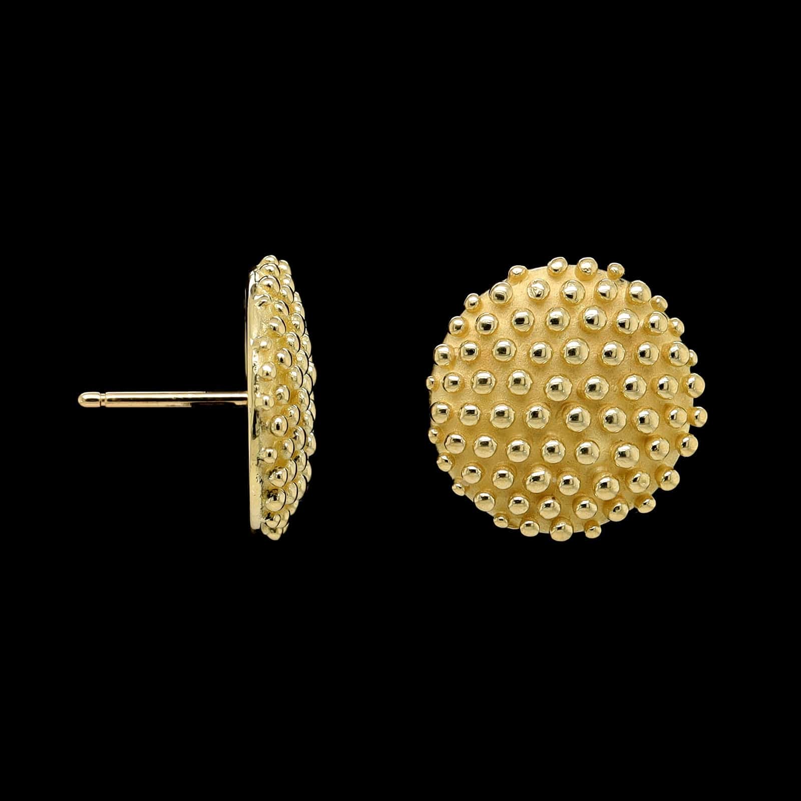 18K Yellow Gold Estate Textured Earrings