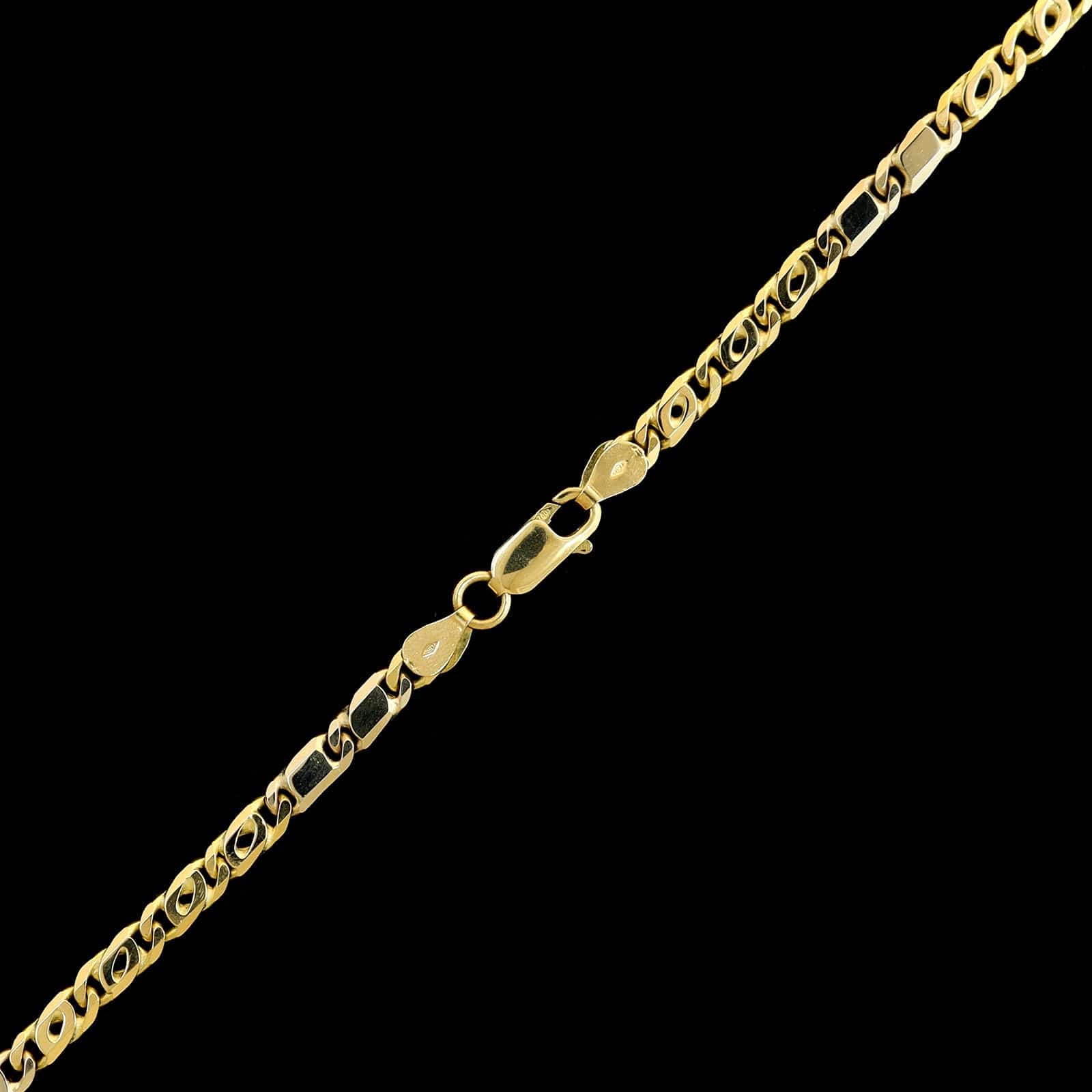 18K Yellow Gold Estate Tigers Eye Link Chain - Image 2