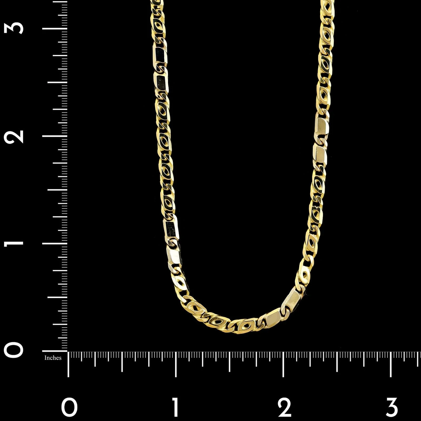18K Yellow Gold Estate Tigers Eye Link Chain - Image 3