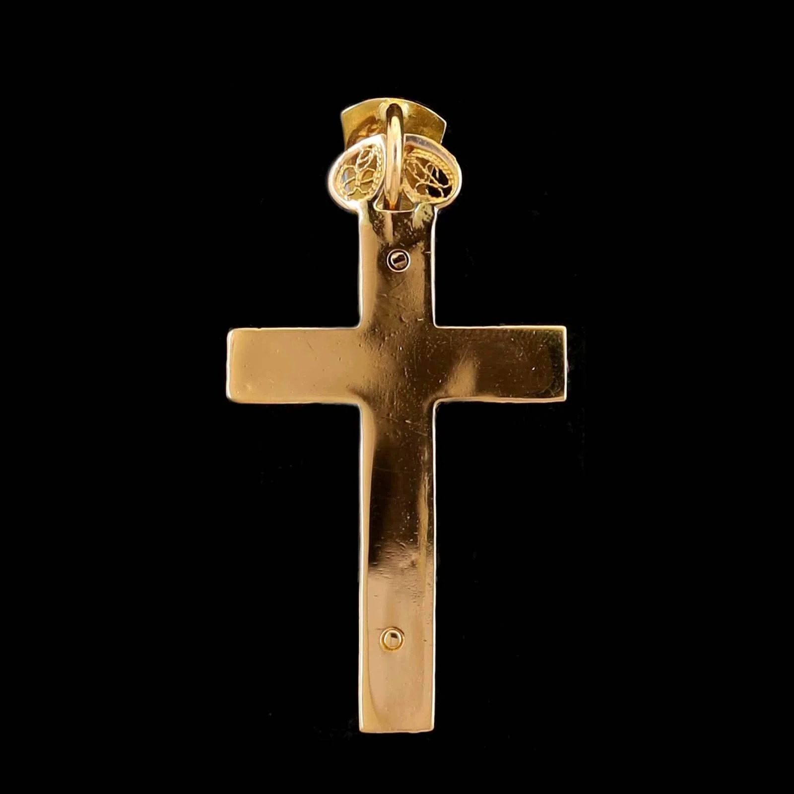 18K Yellow Gold Estate Turquoise Cross - Image 2