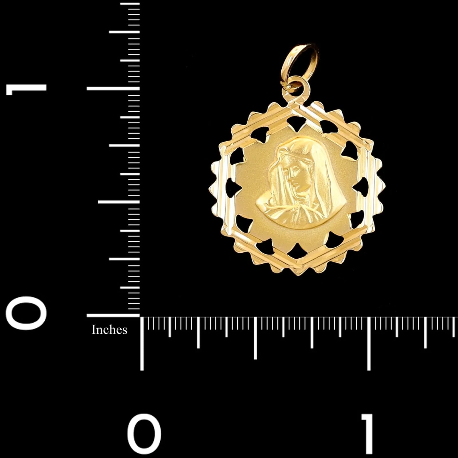 18K Yellow Gold Estate Virgin Mary Madonna Medal - Image 3